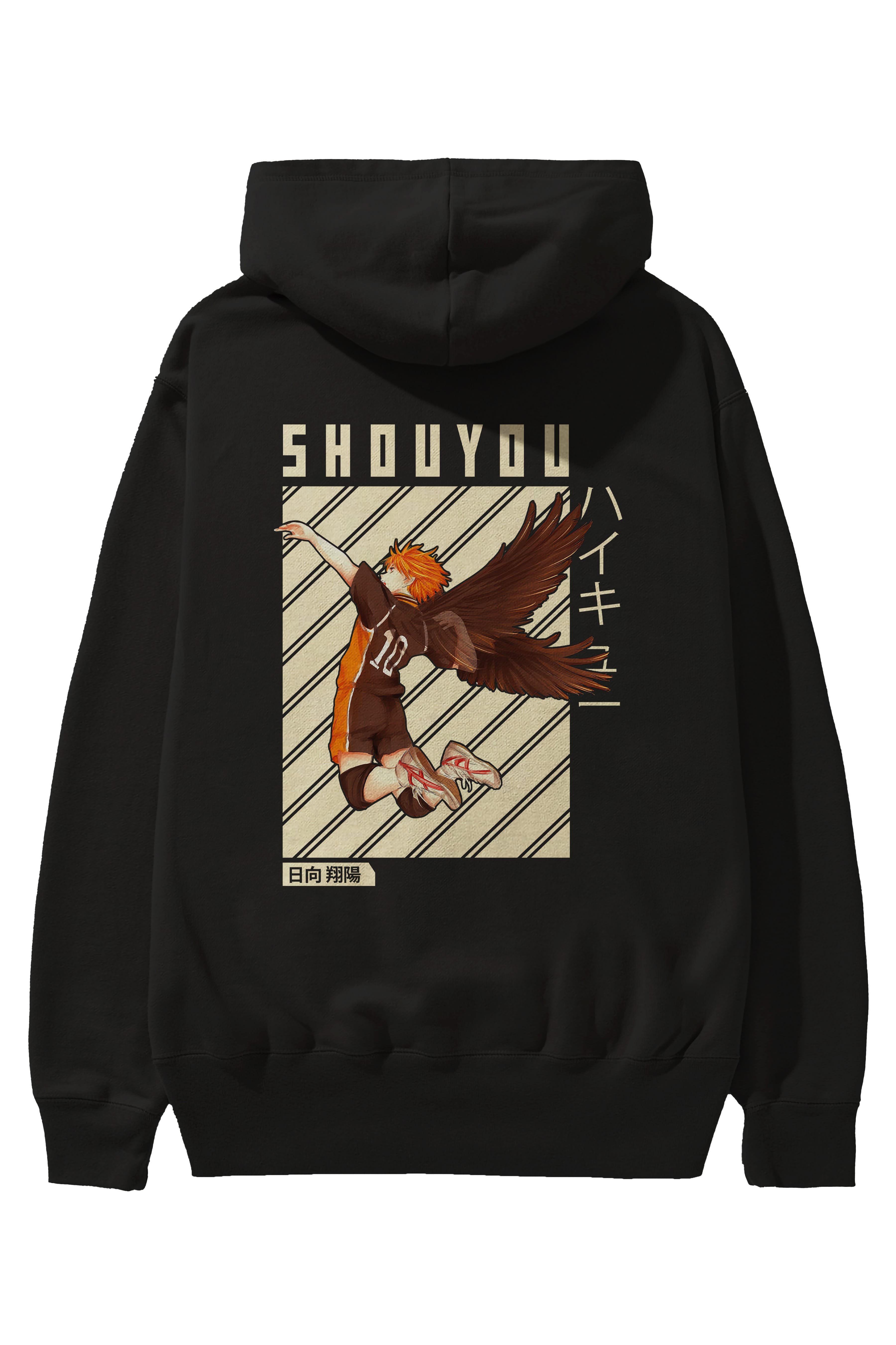 Shouyou Hinata 3 Anime Arka Baskılı Hoodie Oversize Kapüşonlu Sweatshirt Erkek Kadın Unisex