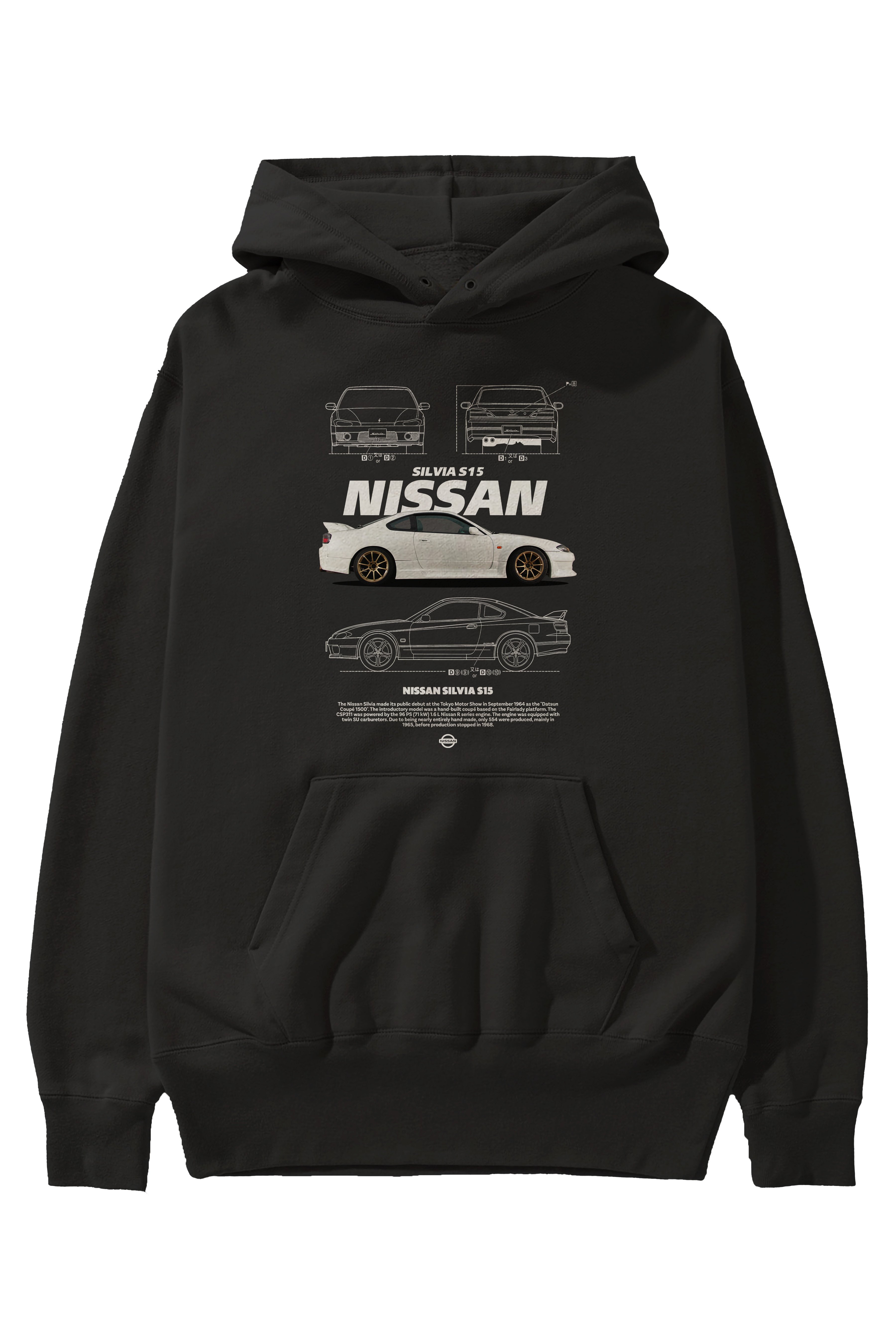 Nissan Silvia s15 Ön Baskılı Hoodie Oversize Kapüşonlu Sweatshirt Erkek Kadın Unisex