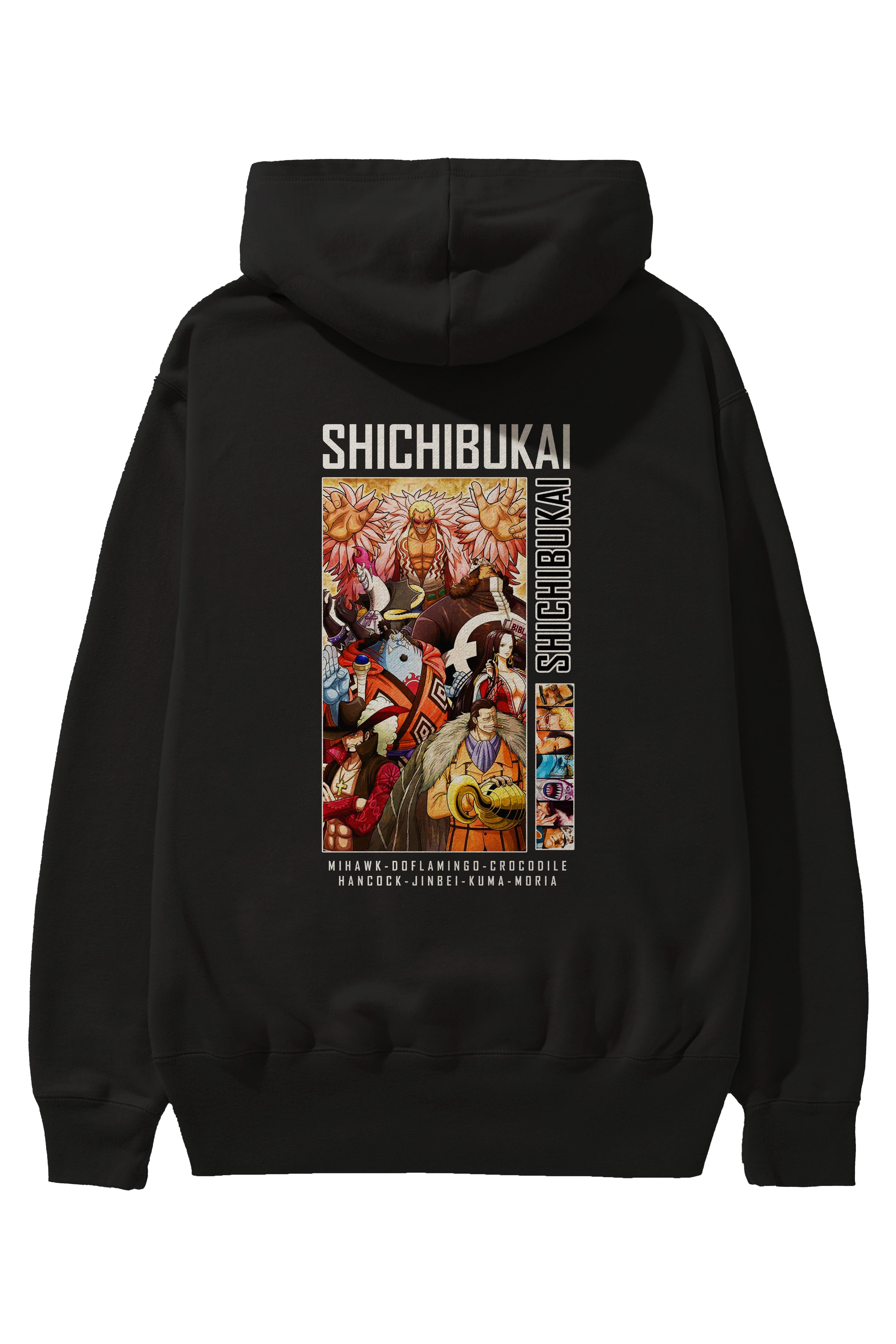 Shichibukai Anime Arka Baskılı Hoodie Oversize Kapüşonlu Sweatshirt Erkek Kadın Unisex