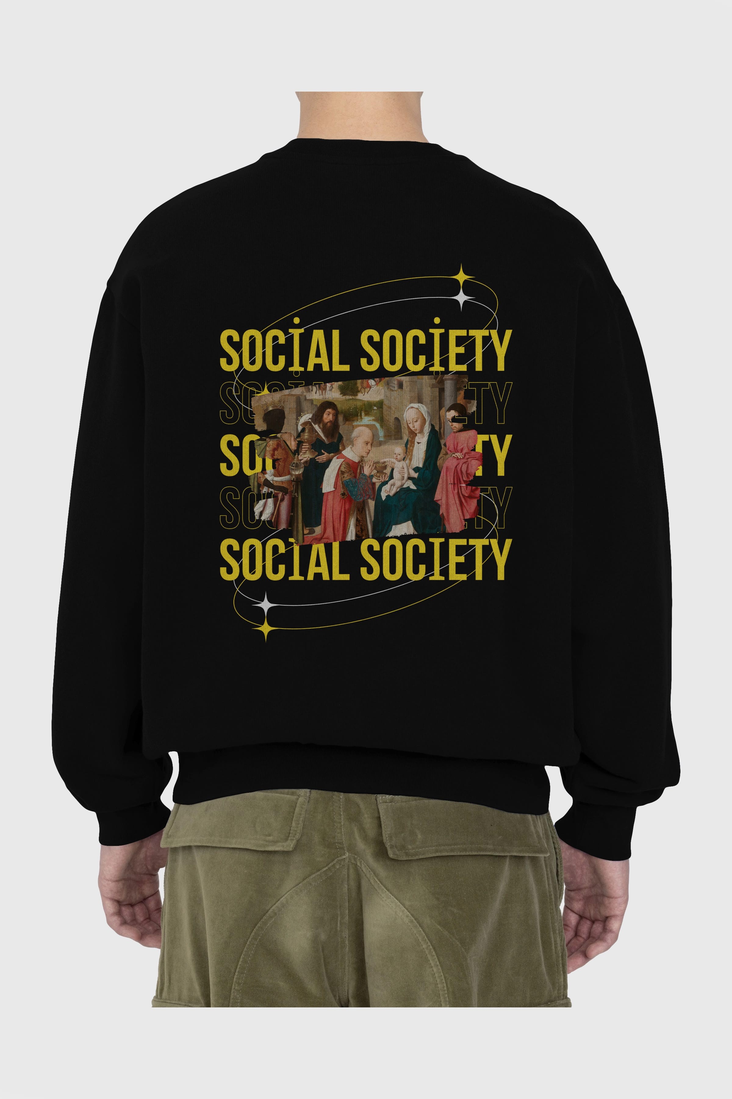 Social Society Yazılı Arka Baskılı Oversize Sweatshirt Erkek Kadın Unisex