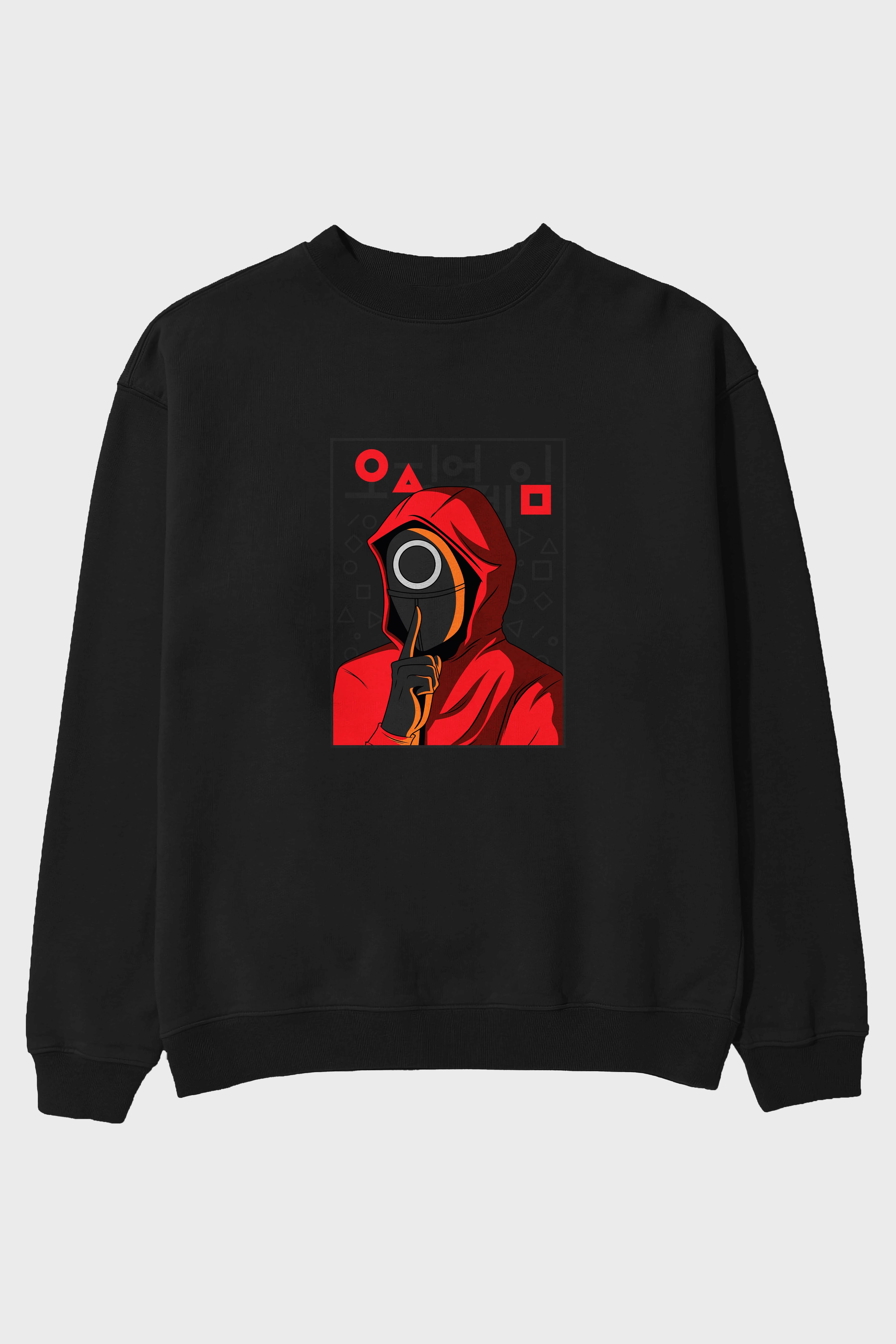 Squid Game (5) Ön Baskılı Oversize Sweatshirt Erkek Kadın Unisex