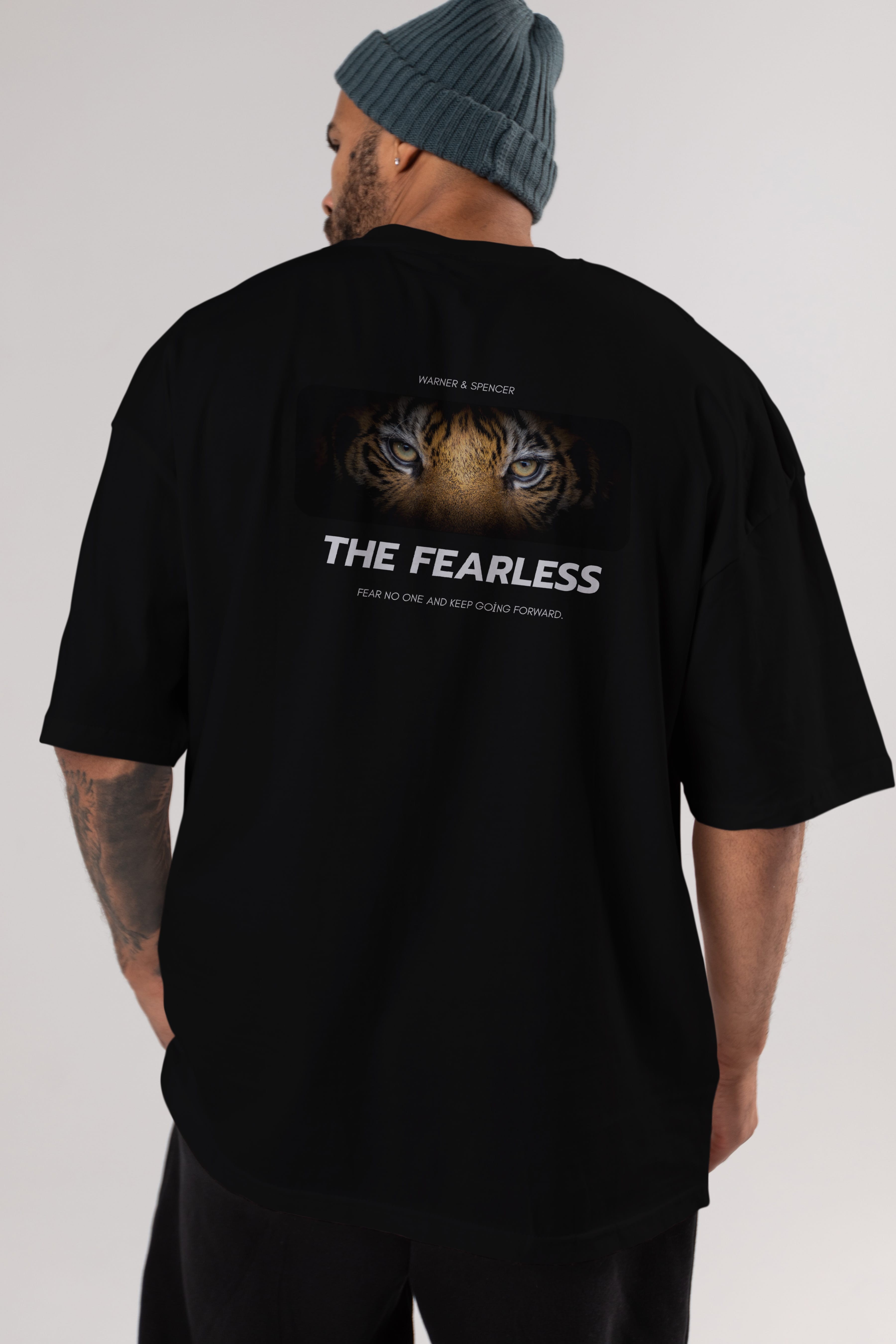 The Fearless Yazılı Arka Baskılı Oversize t-shirt Erkek Kadın Unisex