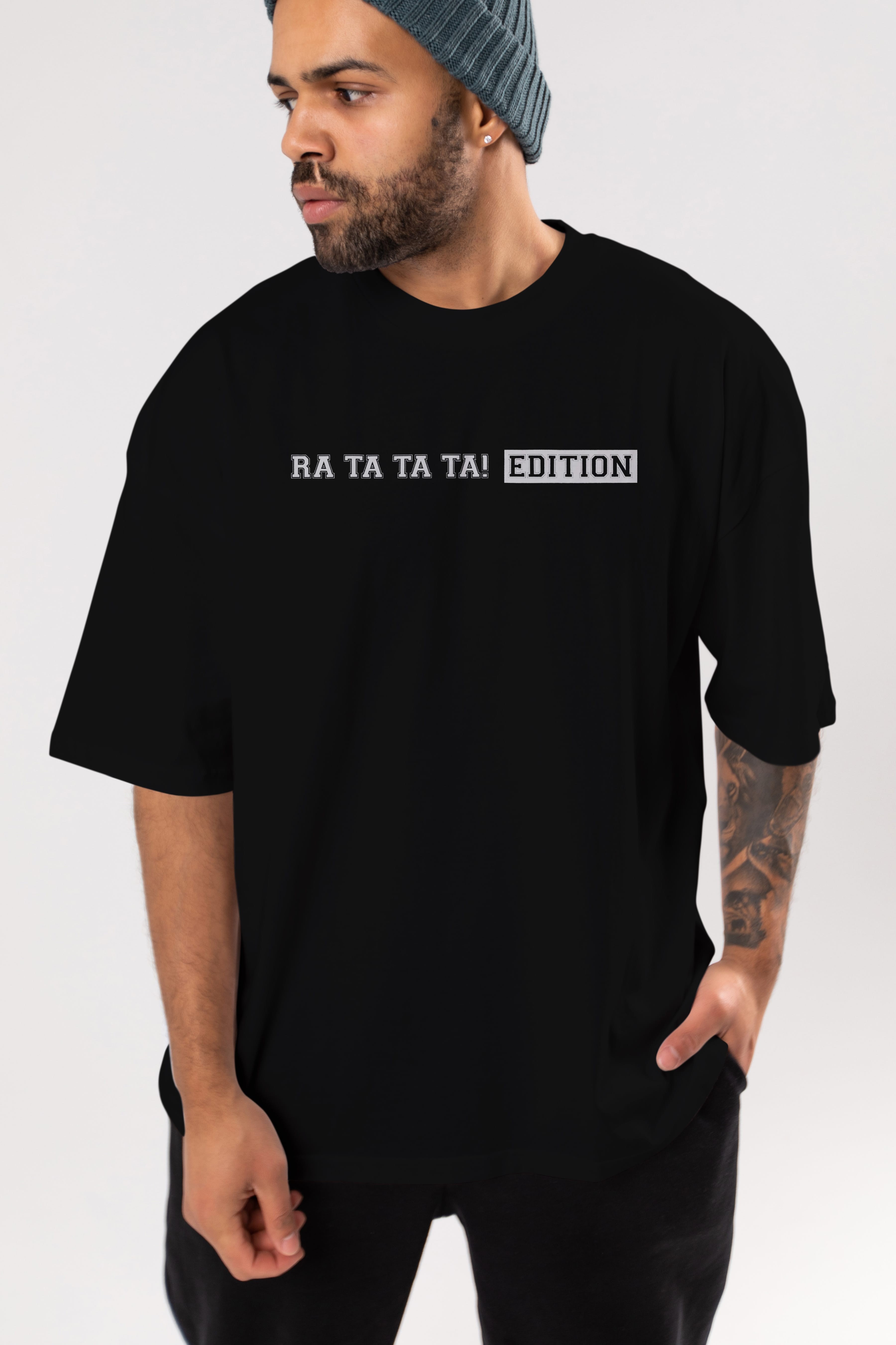 Ra Ta Ta Edition Ön Baskılı Oversize t-shirt %100 pamuk Erkek Kadın Unisex