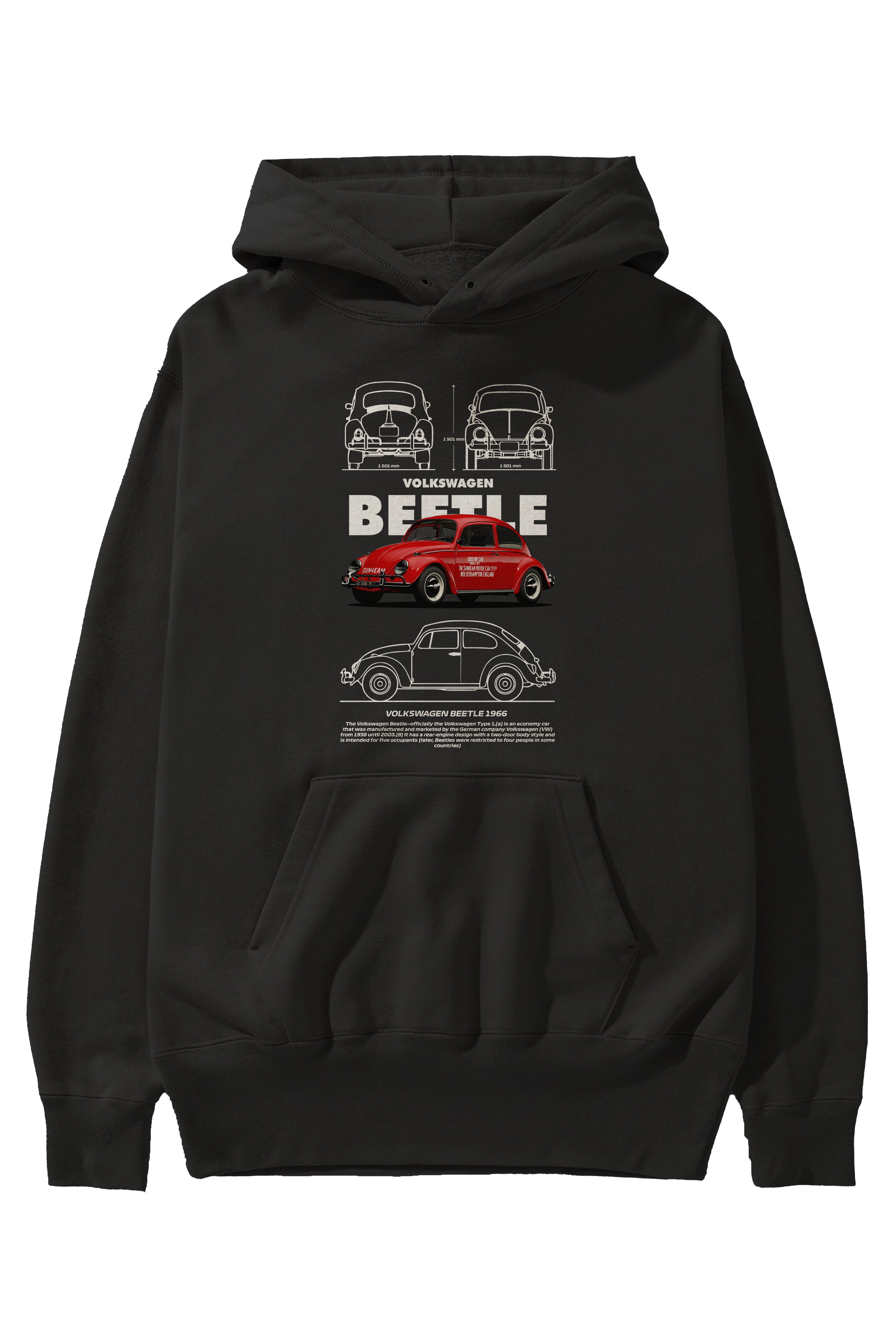 VOLKSWAGEN BEETLE Ön Baskılı Hoodie Oversize Kapüşonlu Sweatshirt Erkek Kadın Unisex