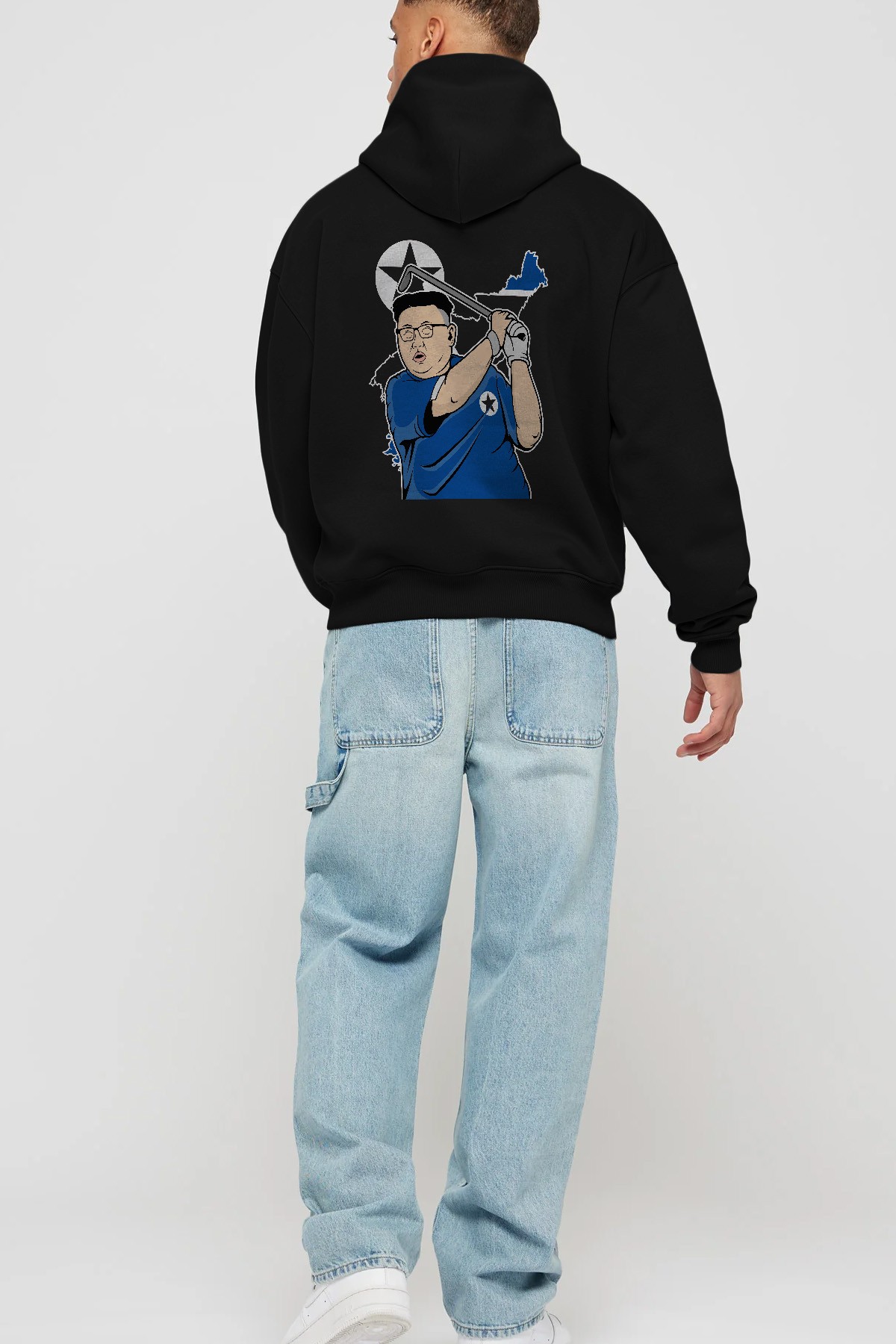 Kim Golf Arka Baskılı Hoodie Oversize Kapüşonlu Sweatshirt Erkek Kadın Unisex