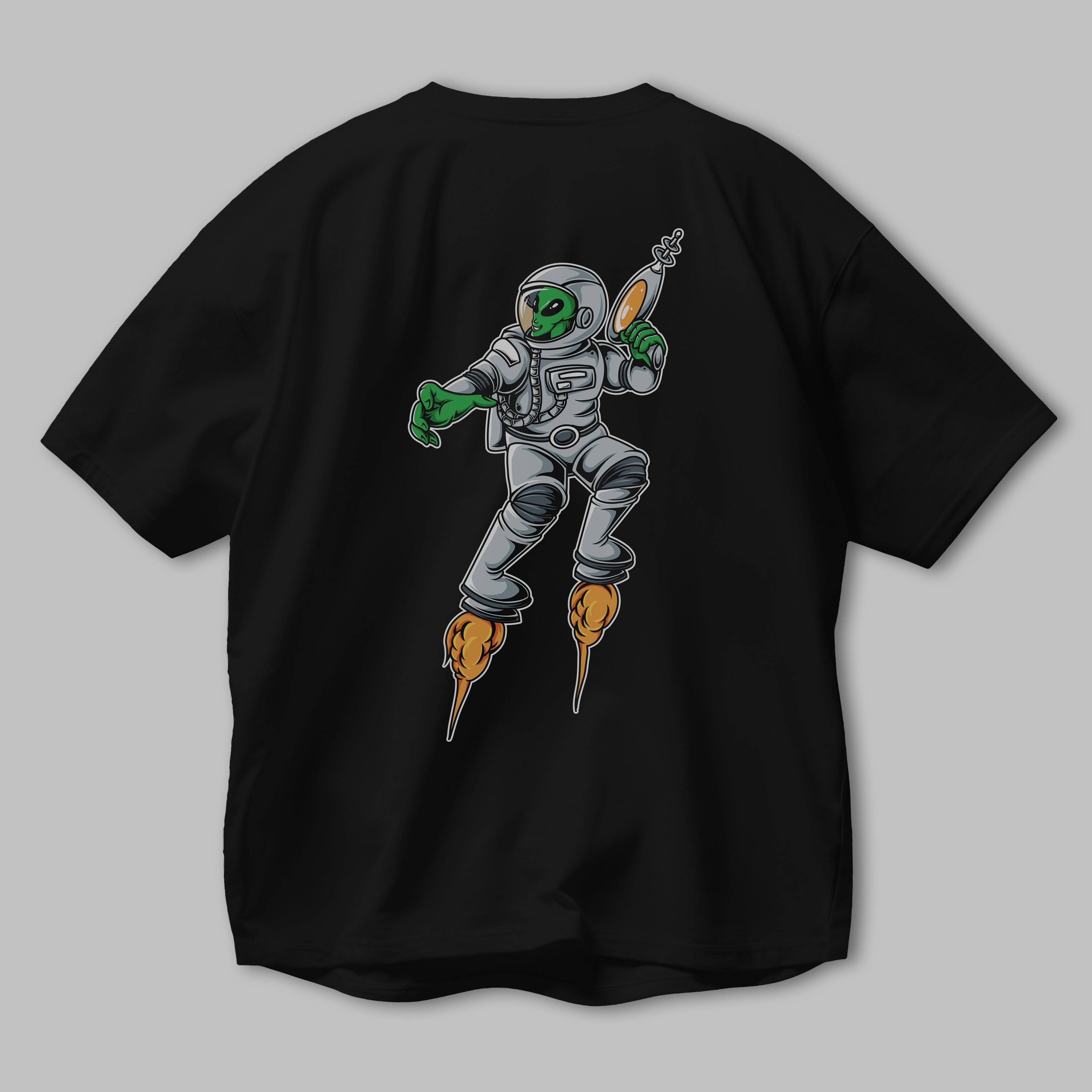 Alien Wars Tshirt Arka Baskılı Oversize t-shirt Erkek Kadın Unisex