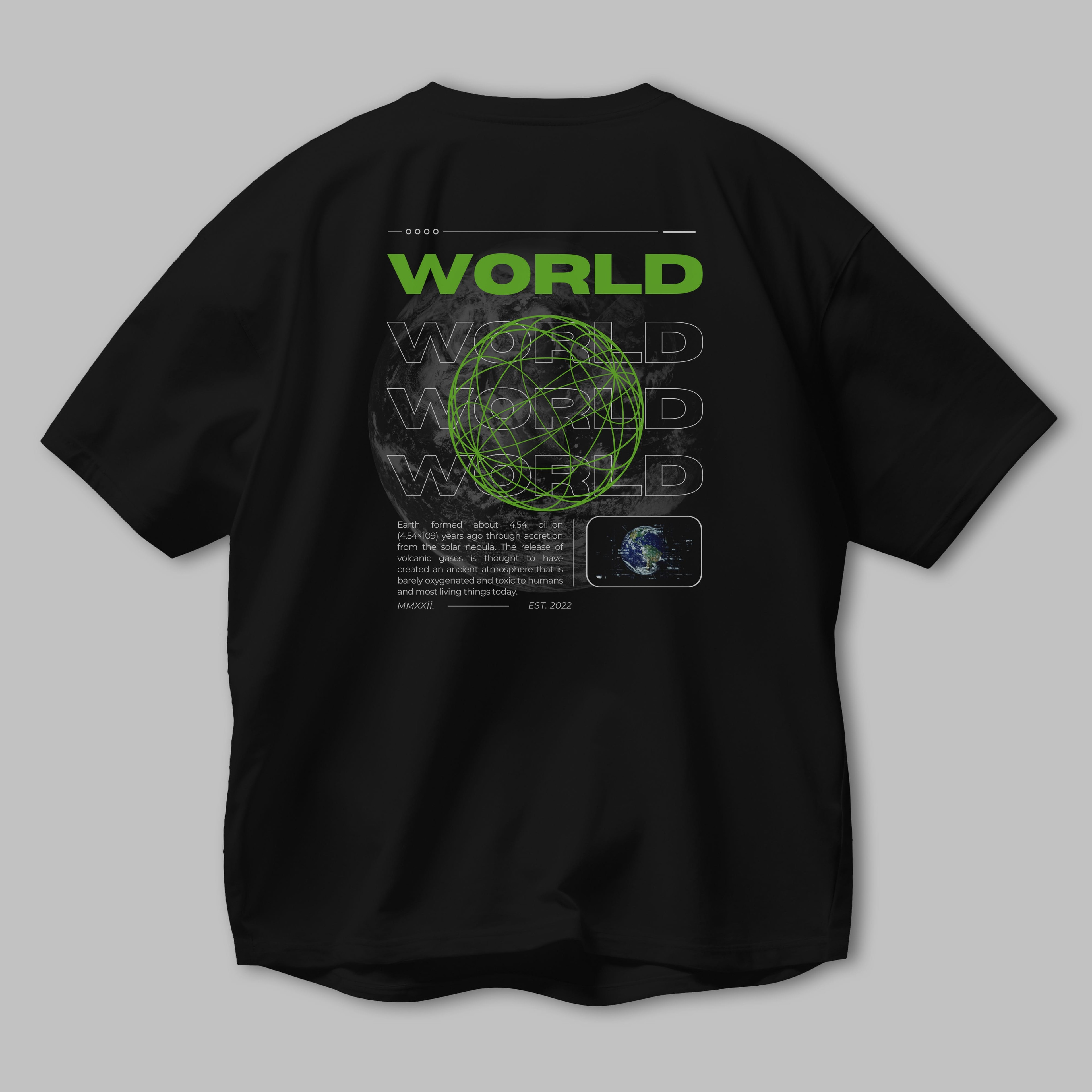 World Streetwear Arka Baskılı Oversize t-shirt Erkek Kadın Unisex