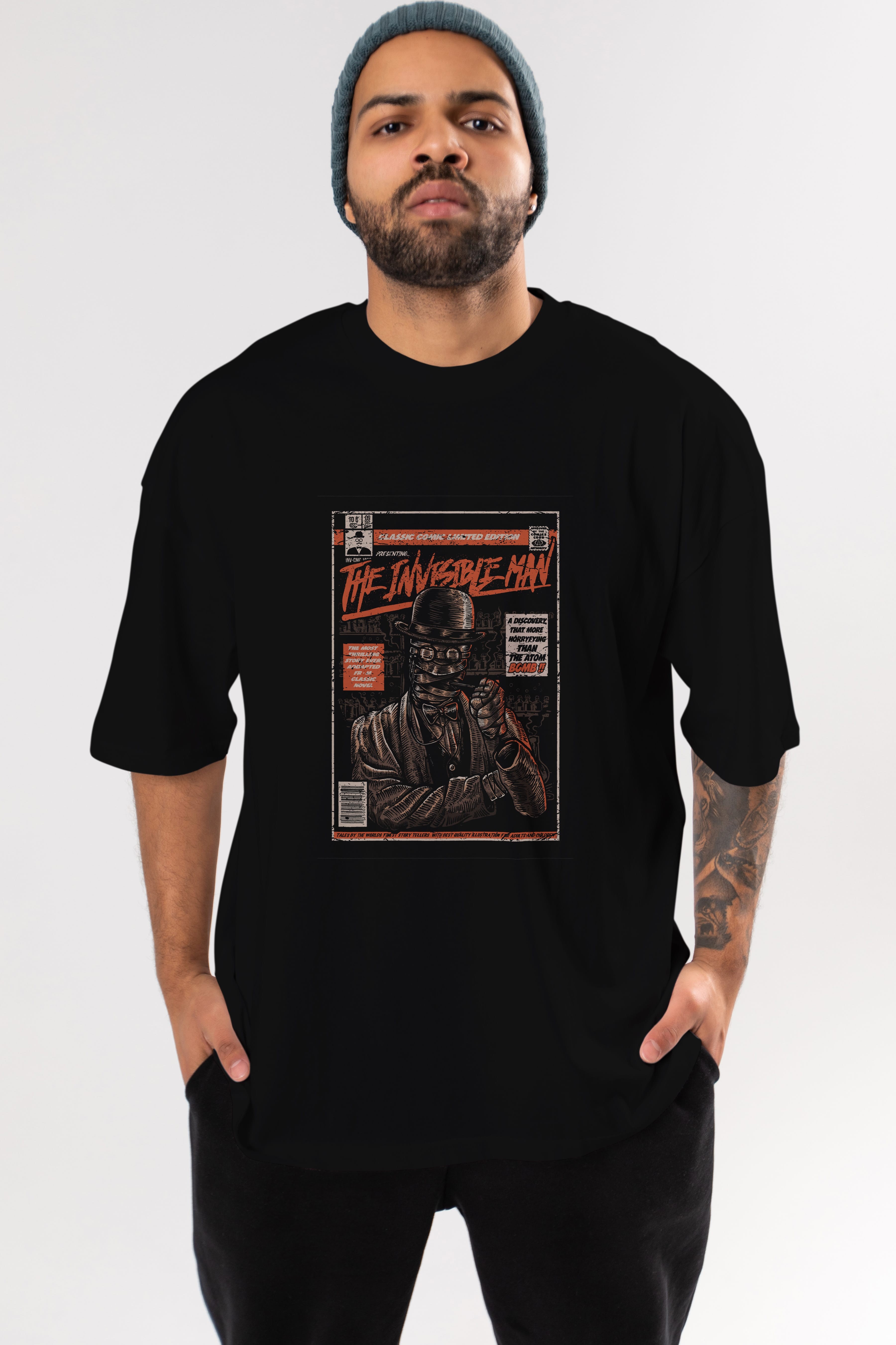 The Invisible Man Ön Baskılı Oversize t-shirt Erkek Kadın Unisex %100 Pamuk tişort