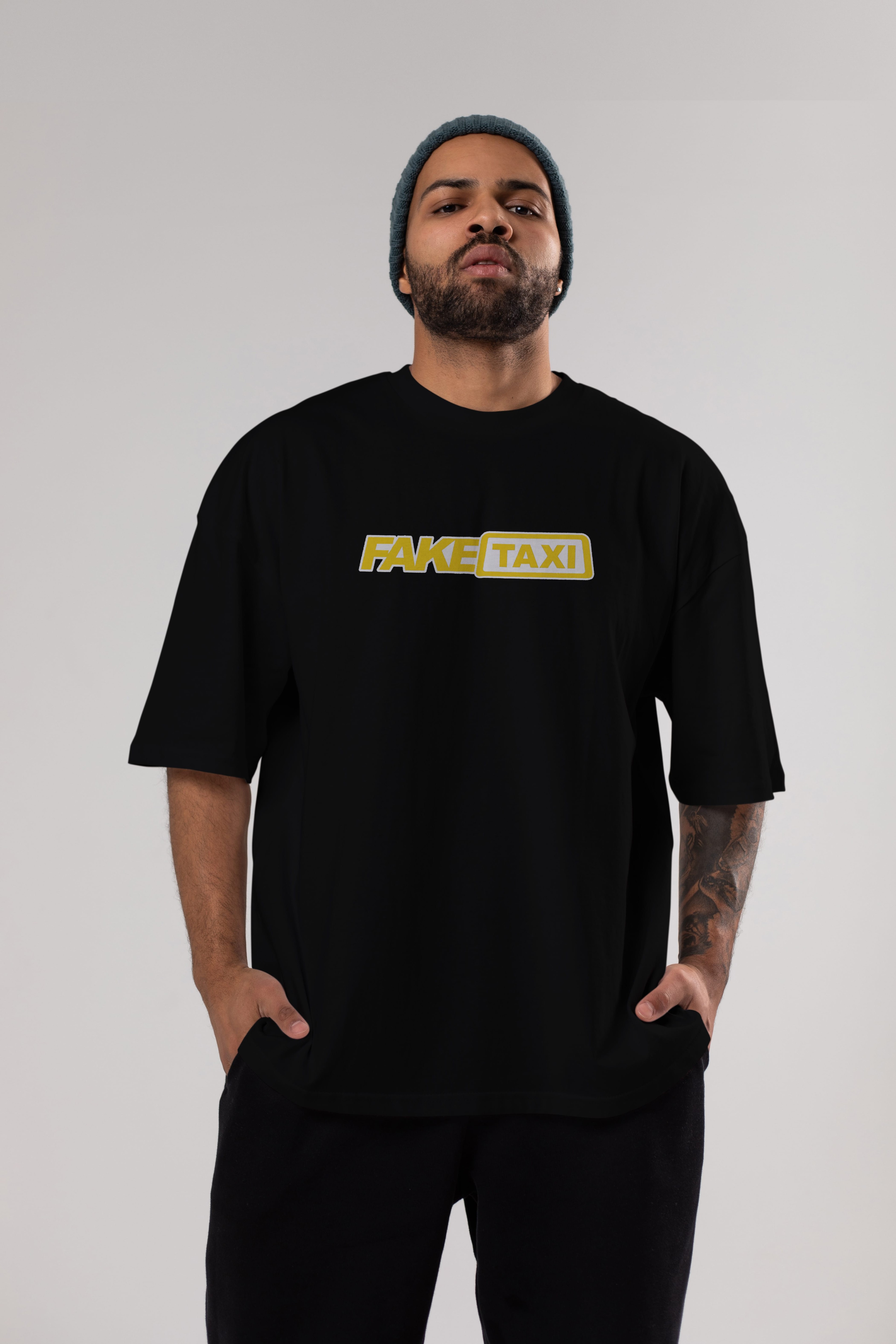 Fake Taxi Ön Baskılı Oversize t-shirt %100 pamuk Erkek Kadın Unisex