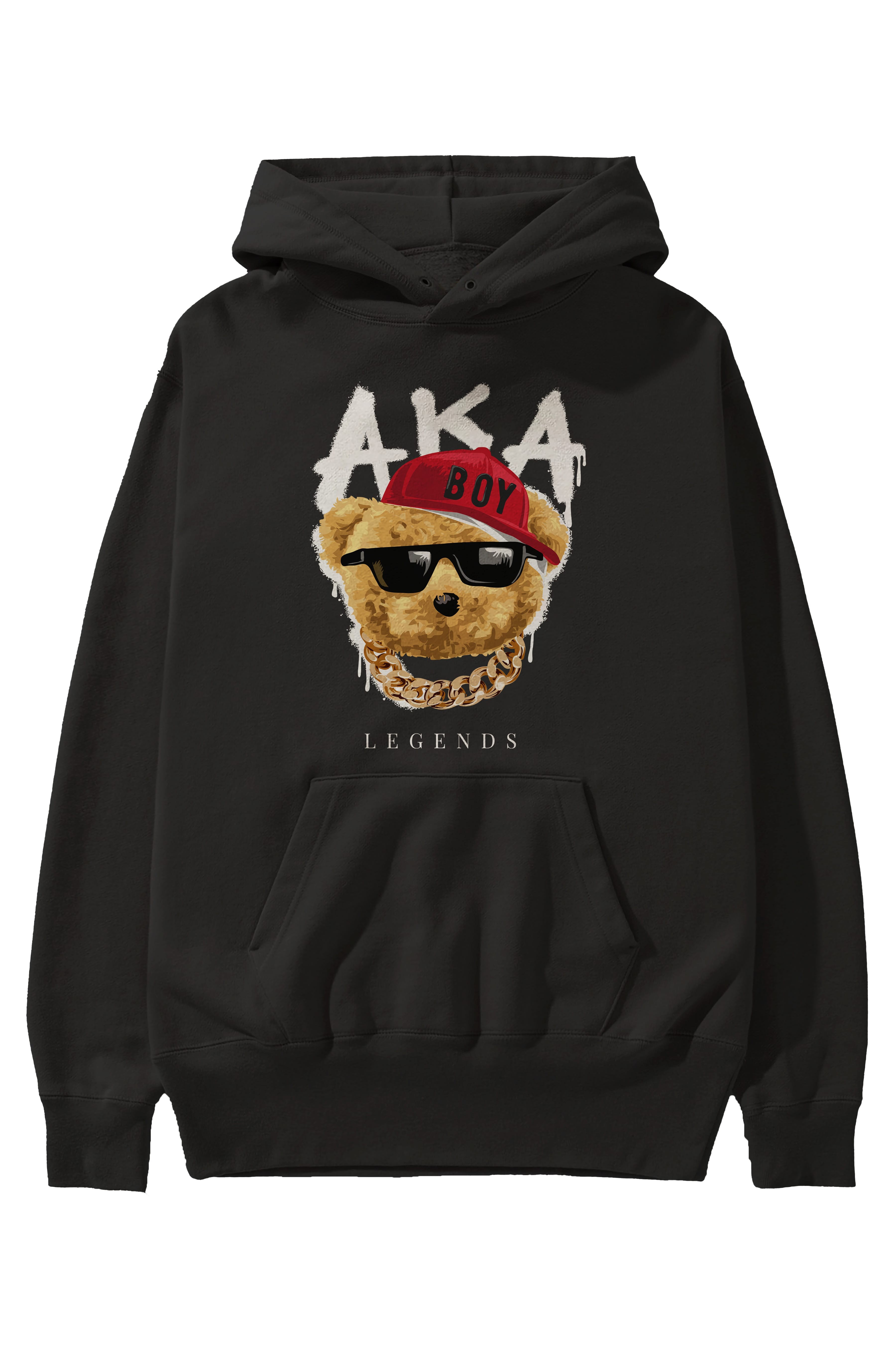 Teddy Bear Legends Ön Baskılı Hoodie Oversize Kapüşonlu Sweatshirt Erkek Kadın Unisex