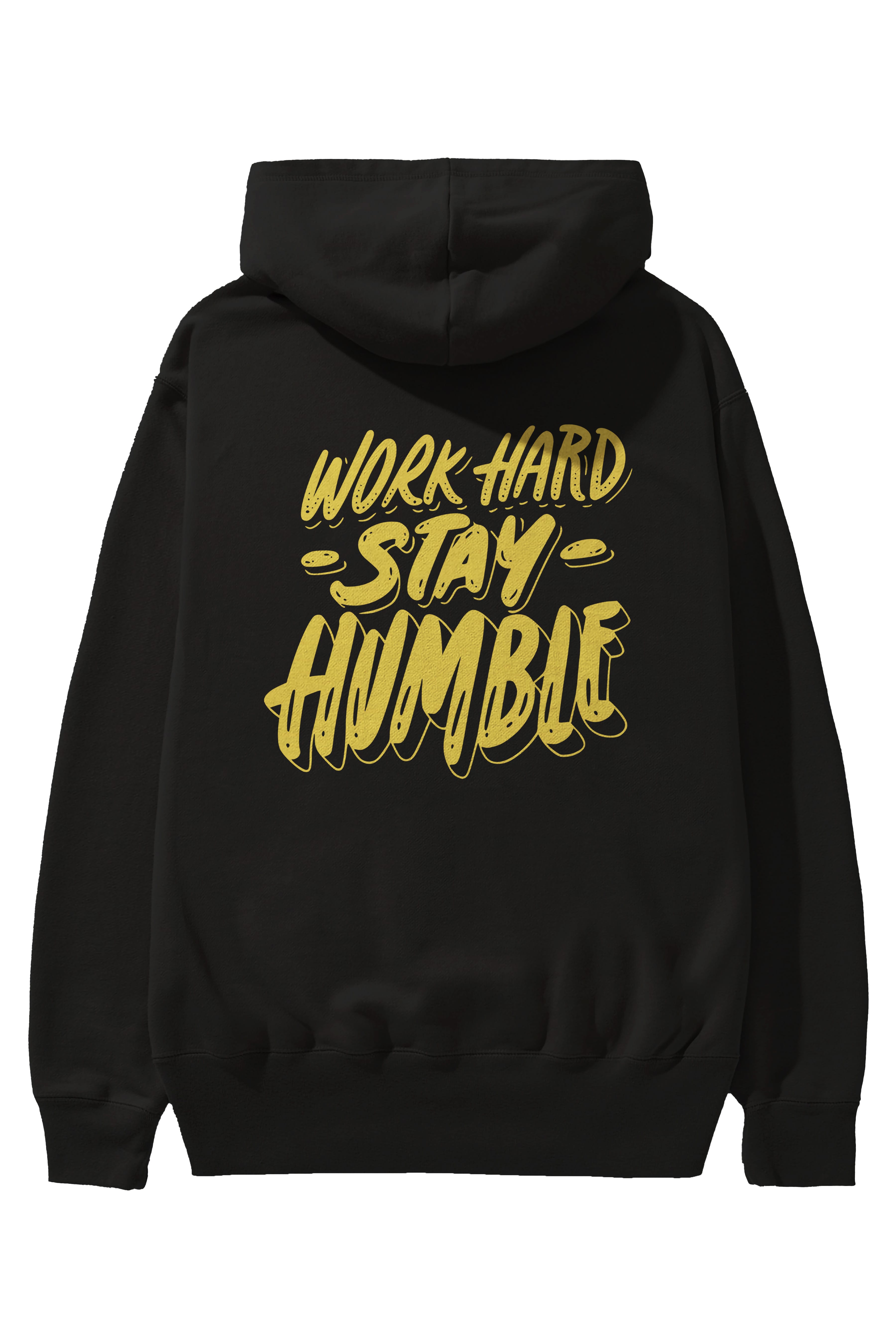 Word Hard Yazılı Arka Baskılı Oversize Hoodie Kapüşonlu Sweatshirt Erkek Kadın Unisex