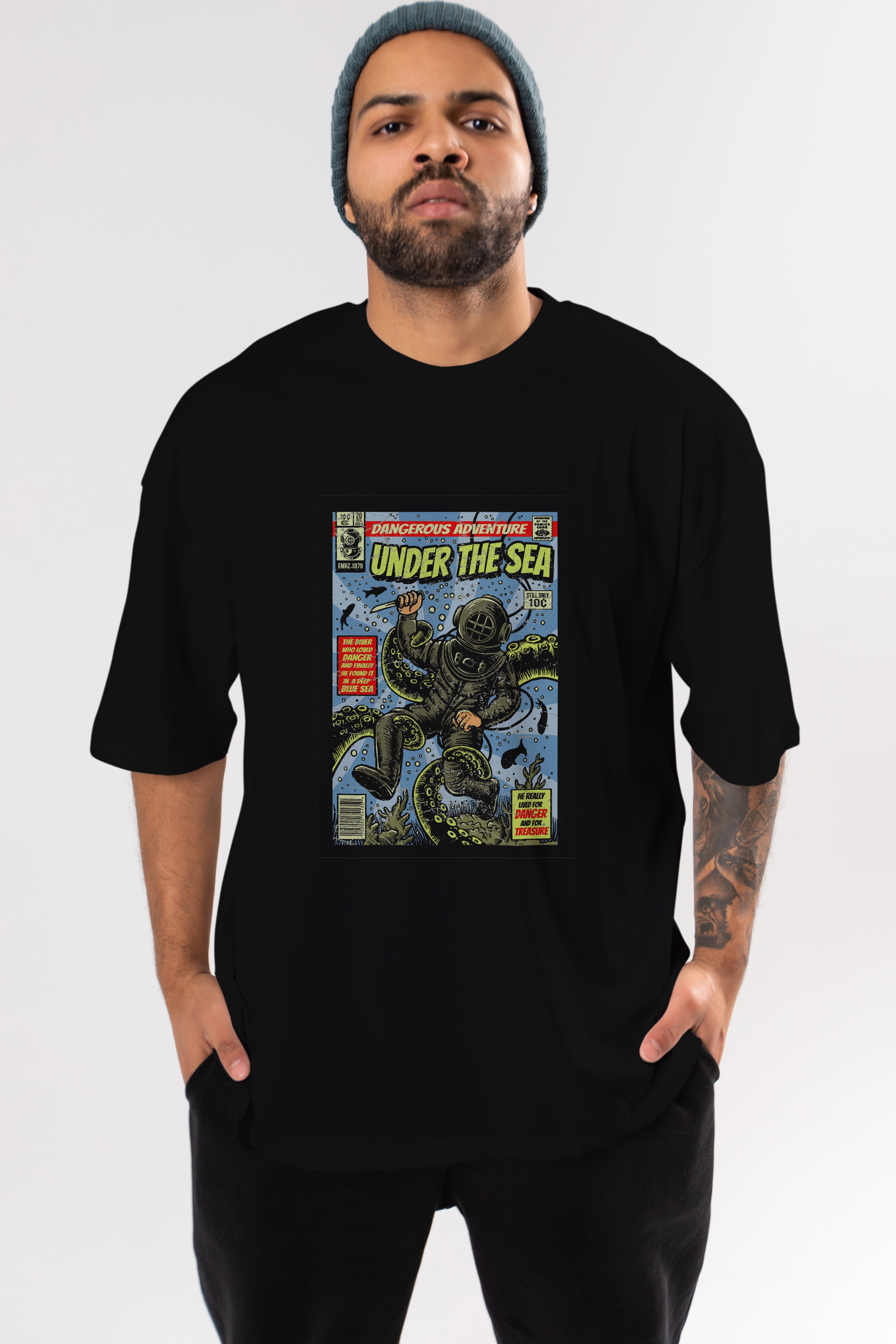 Under The Sea Ön Baskılı Oversize t-shirt Erkek Kadın Unisex %100 Pamuk tişort