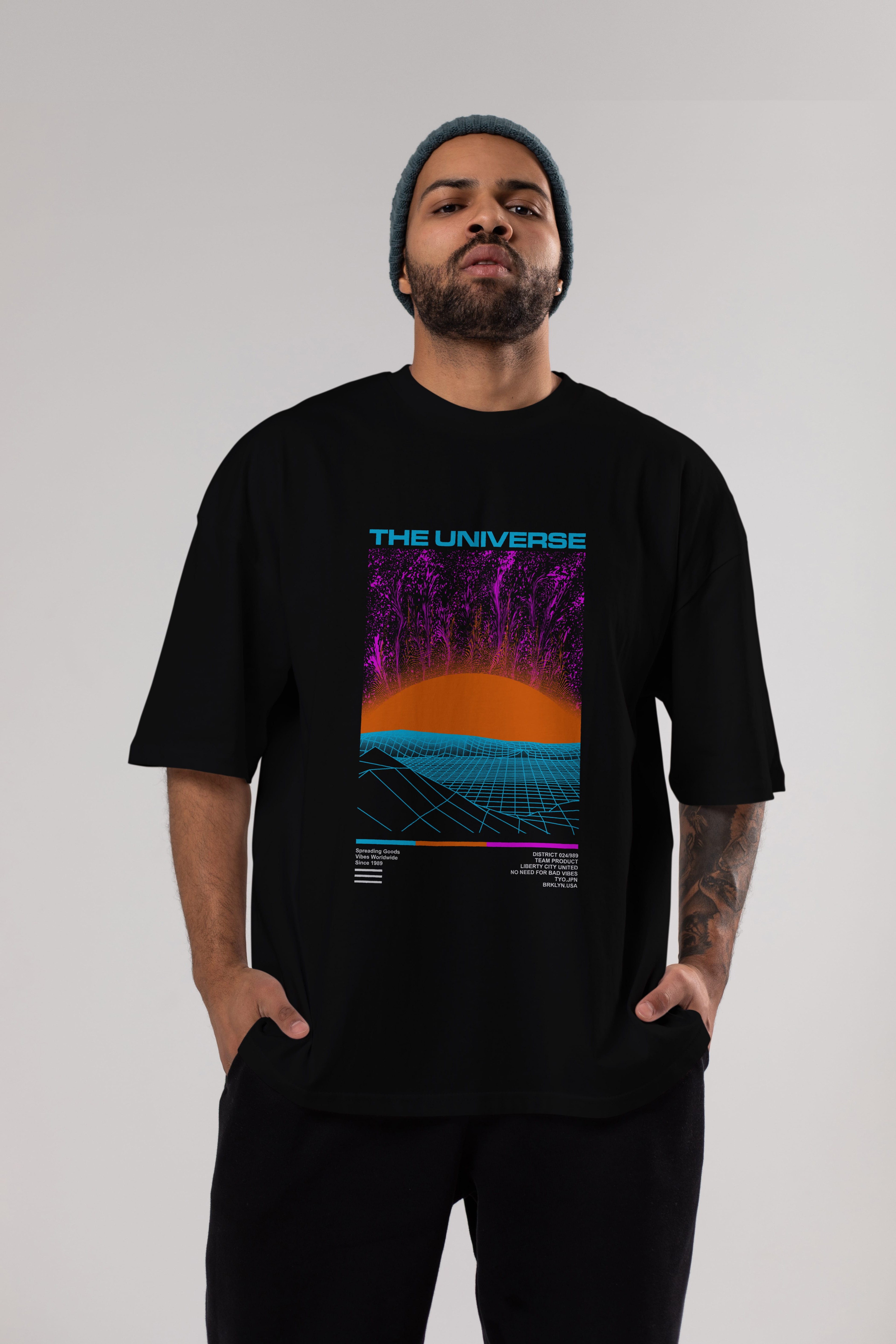 The Universe Ön Baskılı Oversize t-shirt Erkek Kadın Unisex