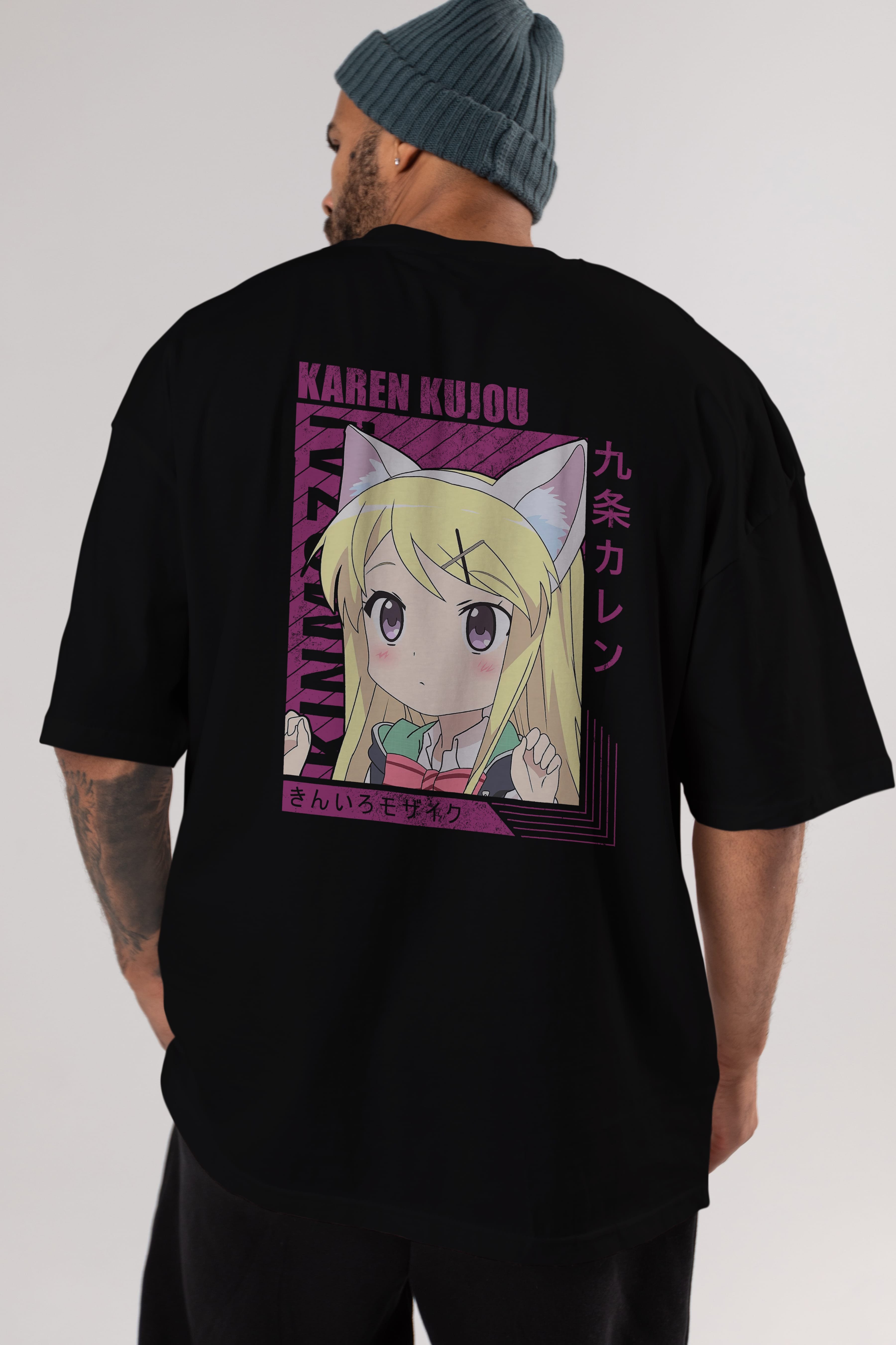 Karen Kujou 4 Anime Arka Baskılı Oversize t-shirt Erkek Kadın Unisex