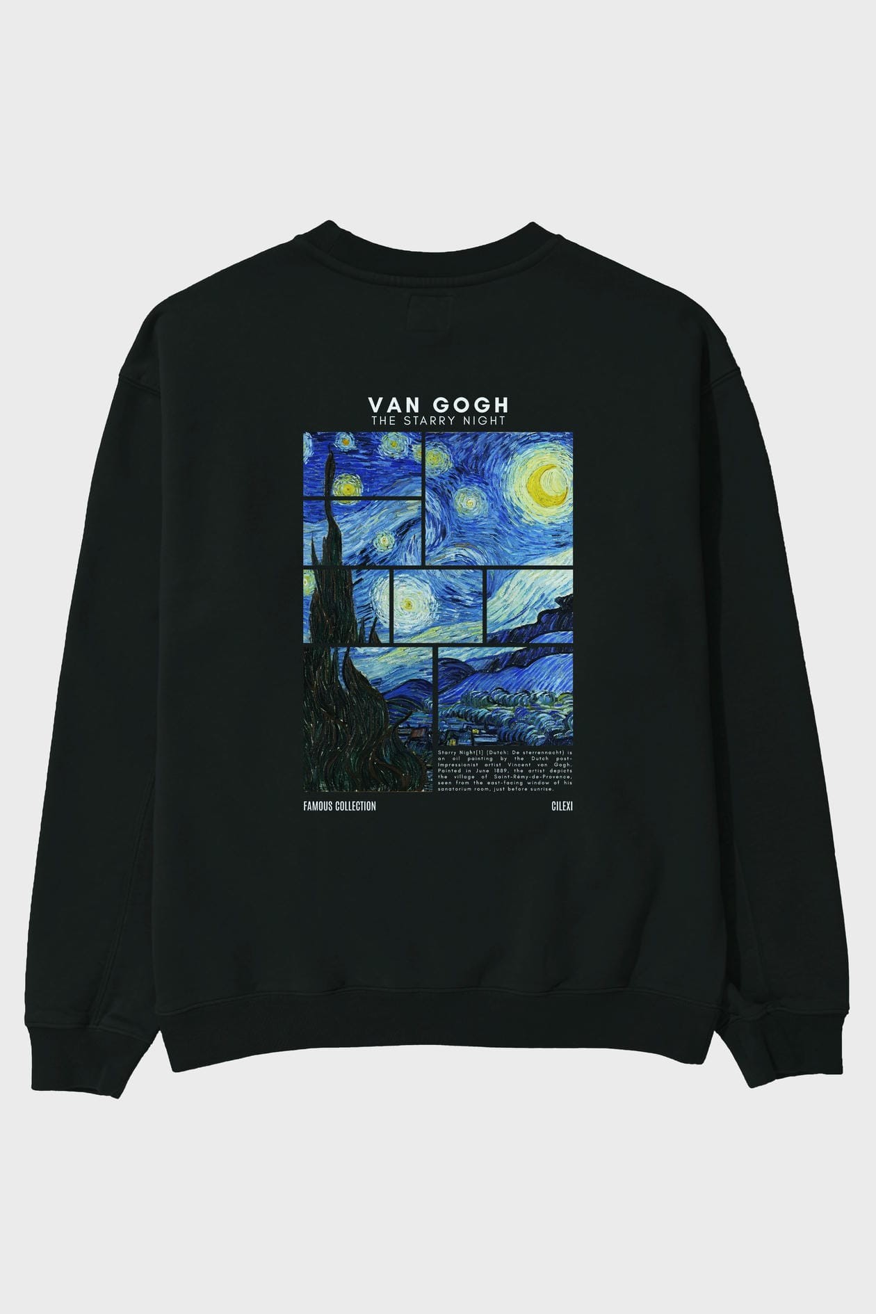 Van Gogh The Starry Night Arka Baskılı Oversize Sweatshirt Erkek Kadın Unisex