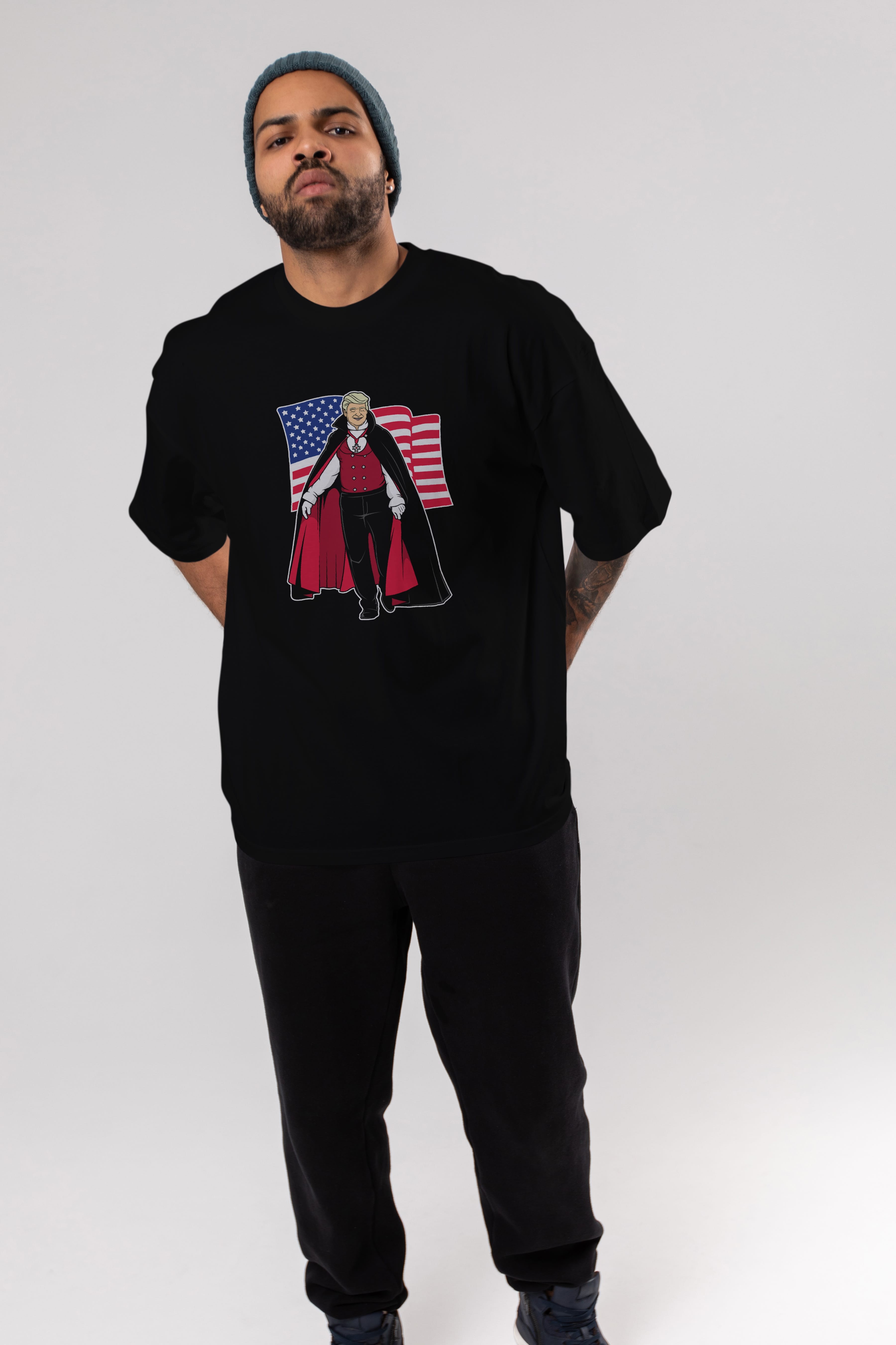 Trump Dracula Ön Baskılı Oversize t-shirt Erkek Kadın Unisex %100 Pamuk tişort