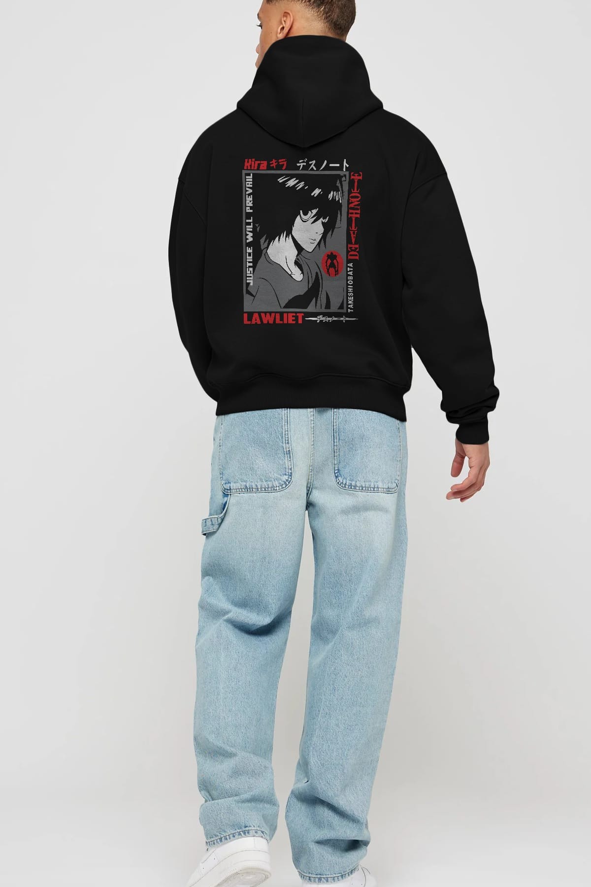 DEATH NOTE Anime Arka Baskılı Hoodie Oversize Kapüşonlu Sweatshirt Erkek Kadın Unisex