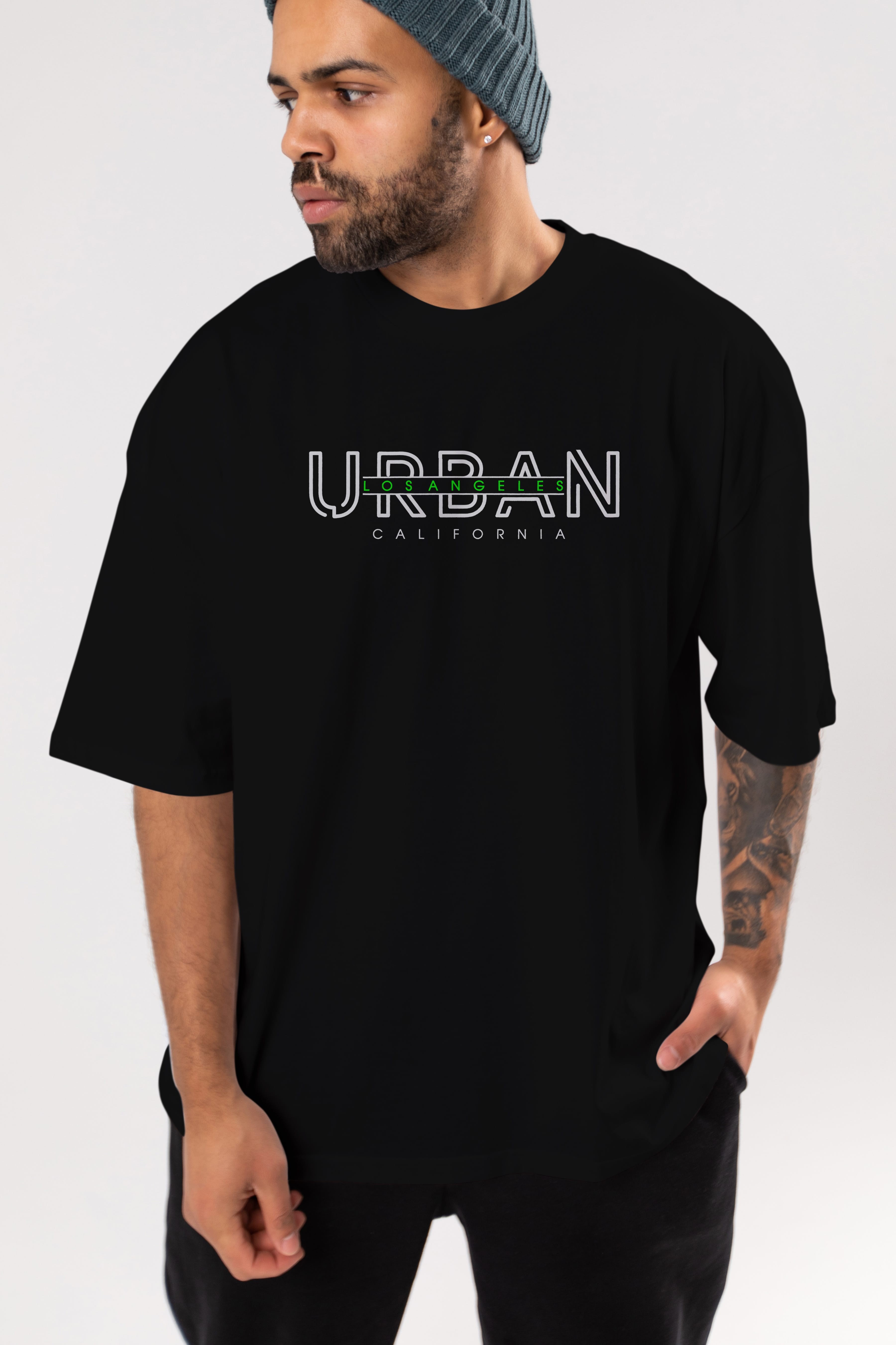 Urban Los Angeles Ön Baskılı Oversize t-shirt Erkek Kadın Unisex