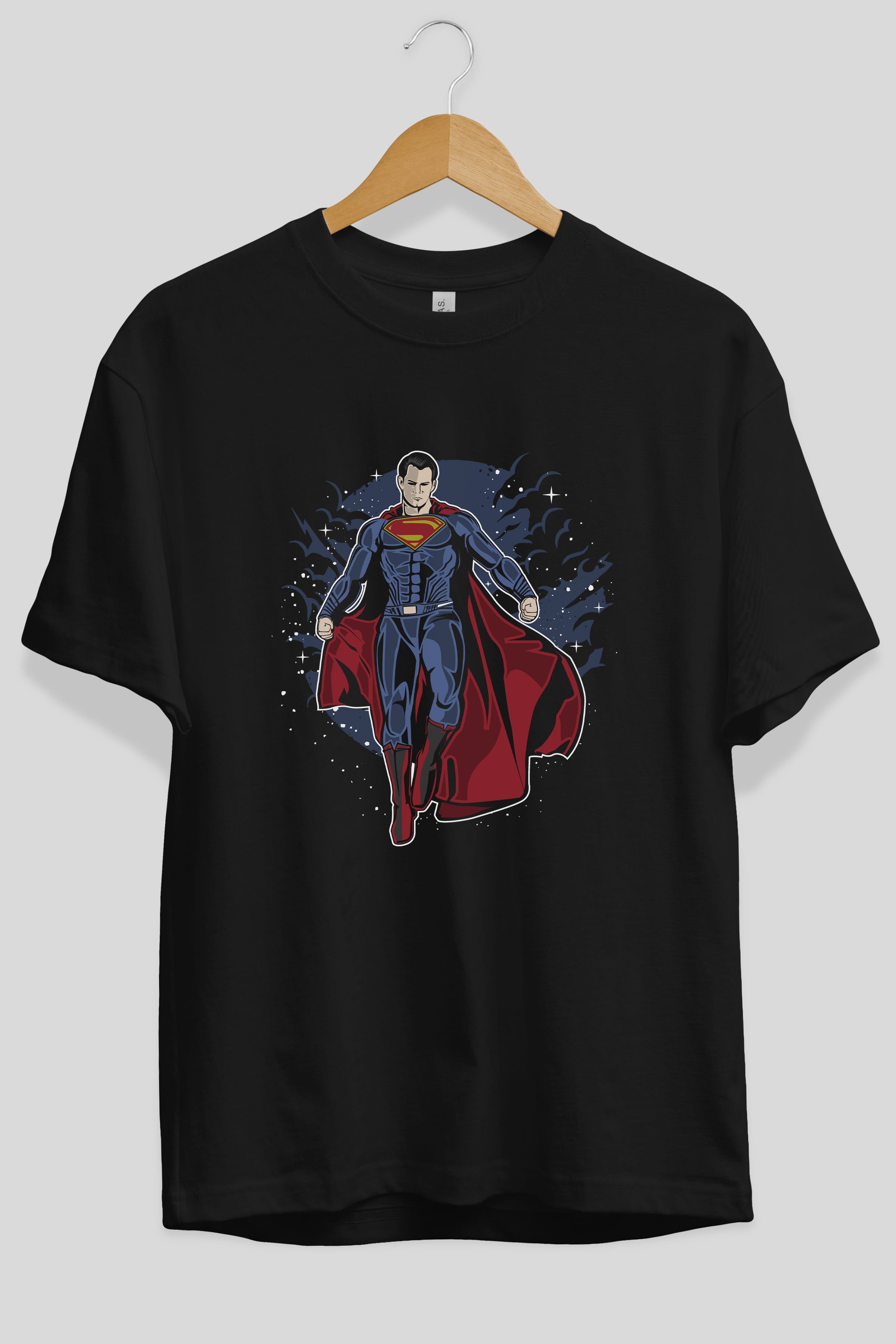 SUPERMAN Ön Baskılı Oversize t-shirt Erkek Kadın Unisex %100 Pamuk tişort