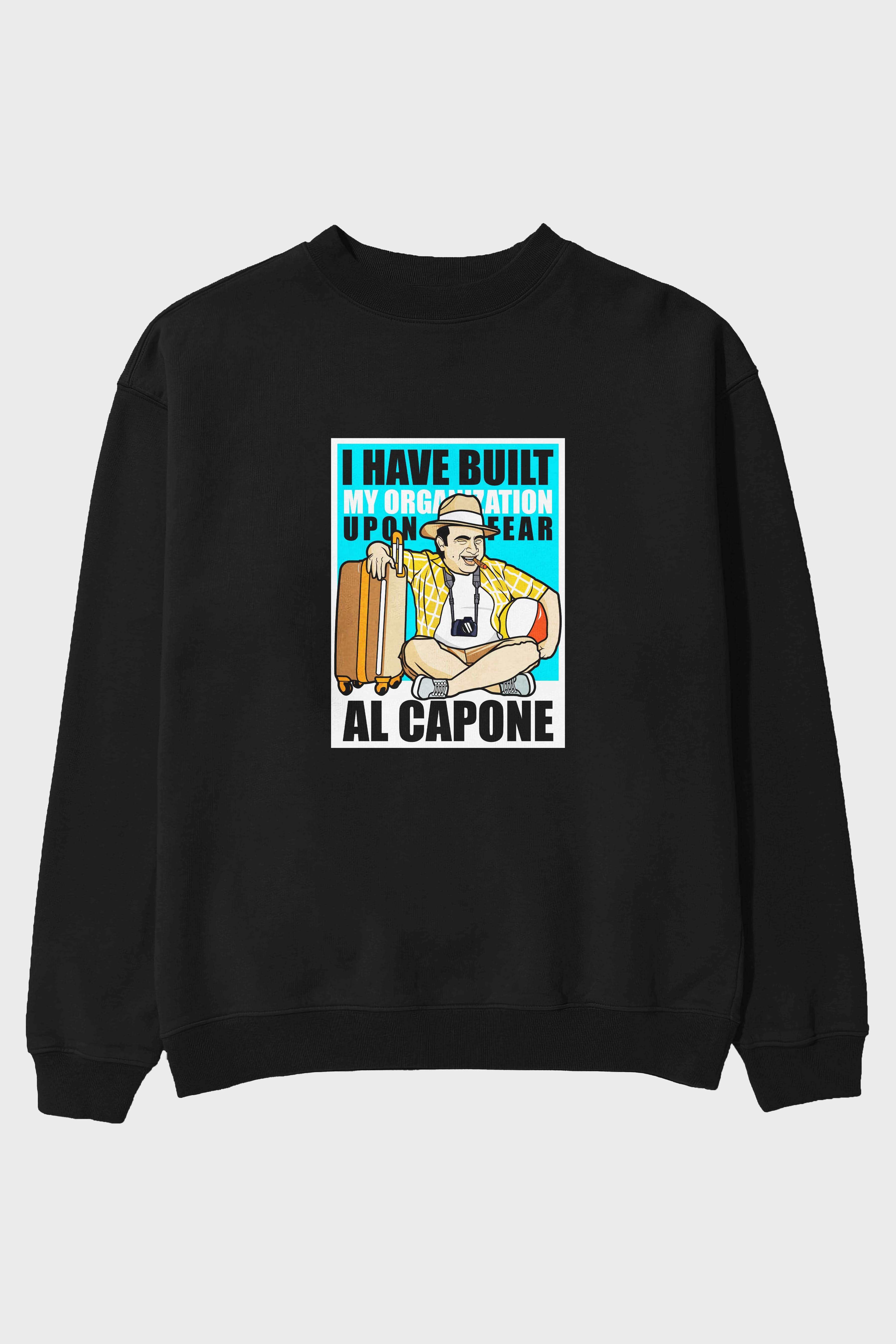 Al Capone Holiday Ön Baskılı Oversize Sweatshirt Erkek Kadın Unisex