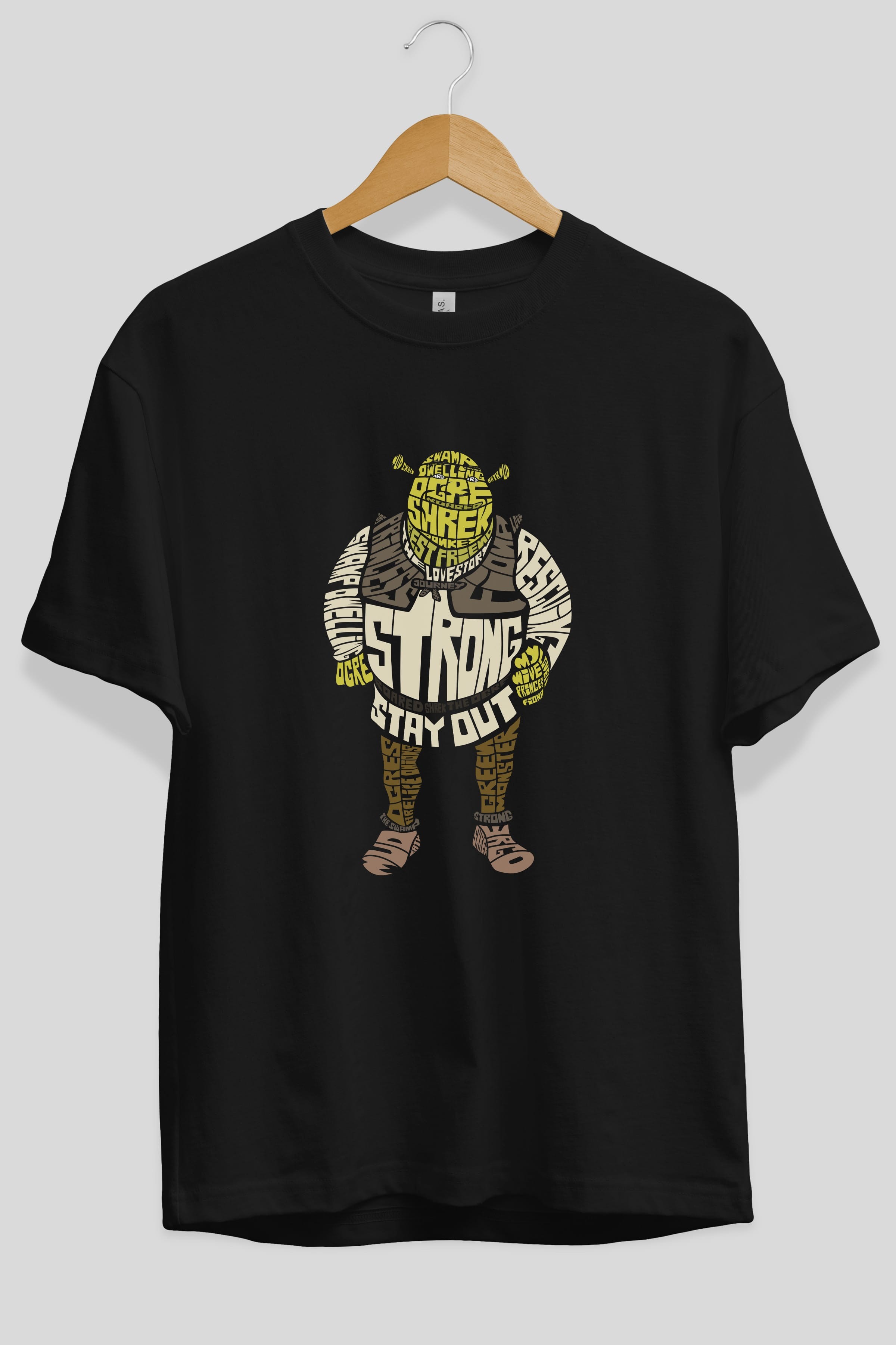 Shrek Ön Baskılı Oversize t-shirt %100 pamuk Erkek Kadın Unisex