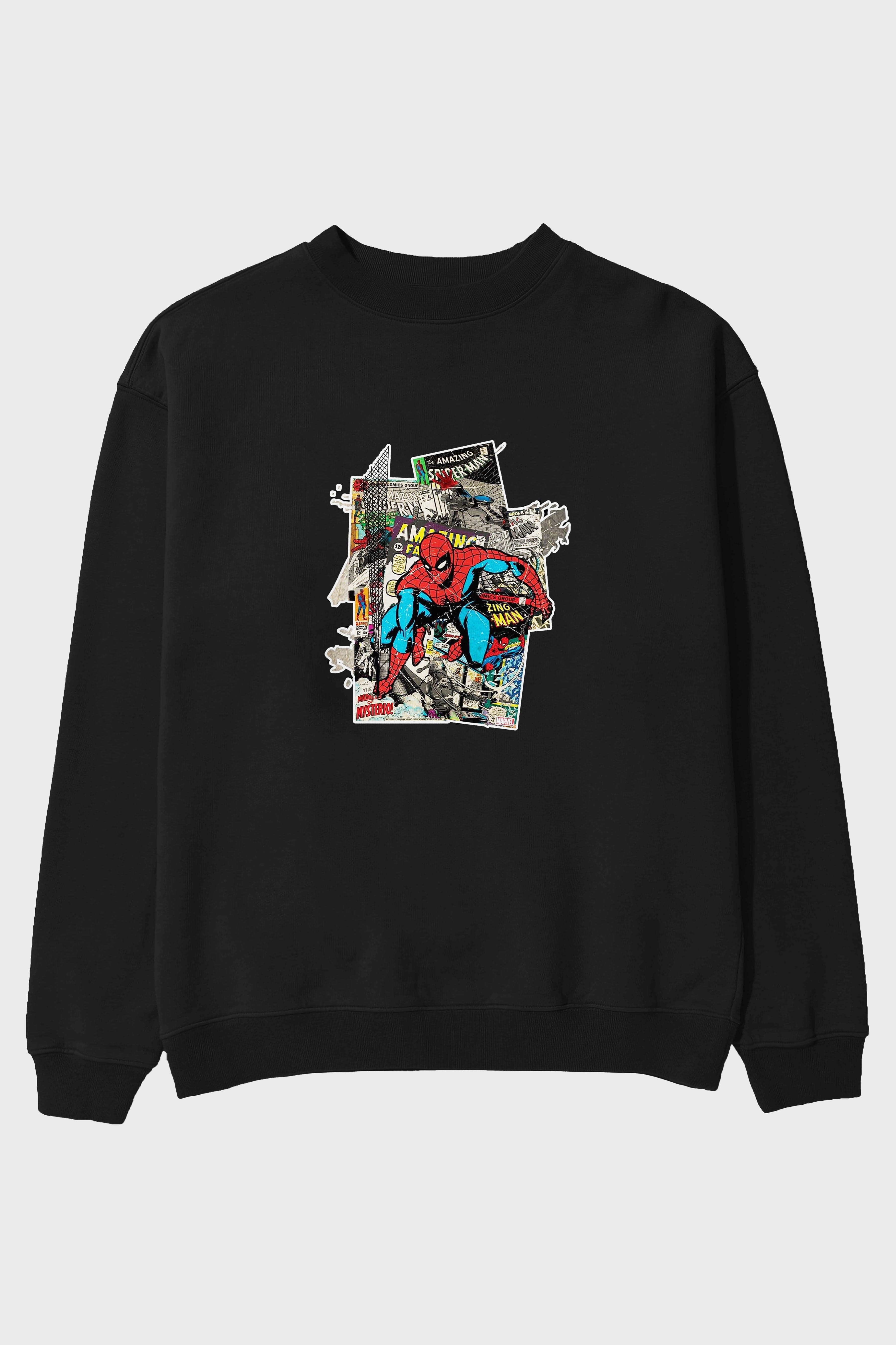 Spiderman Ön Baskılı Oversize Sweatshirt Erkek Kadın Unisex