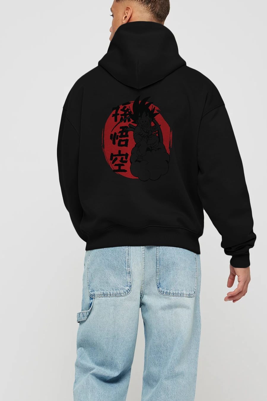 DRAGON BALL Anime Arka Baskılı Hoodie Oversize Kapüşonlu Sweatshirt Erkek Kadın Unisex