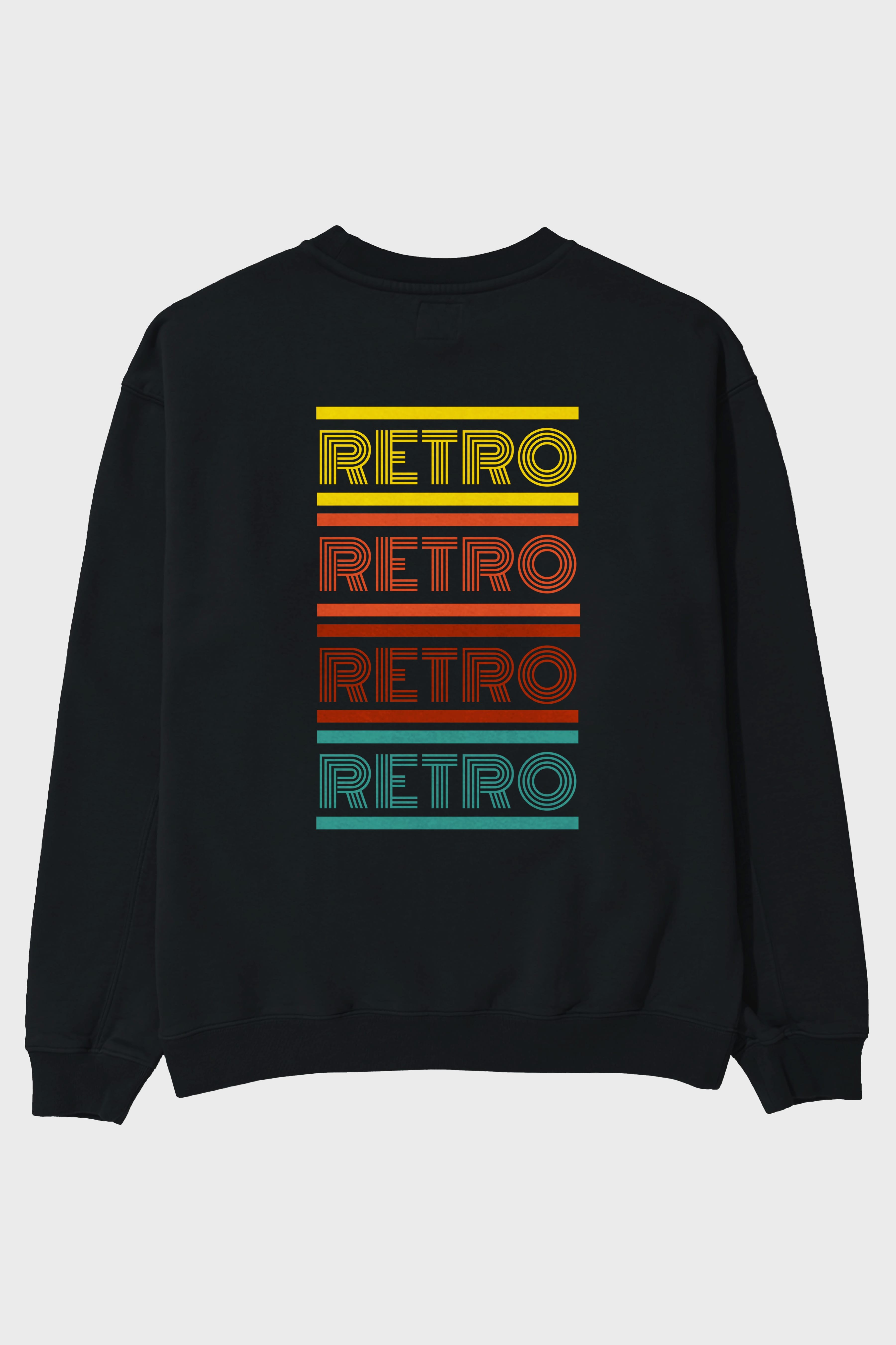 Retro Yazılı Arka Baskılı Oversize Sweatshirt Erkek Kadın Unisex