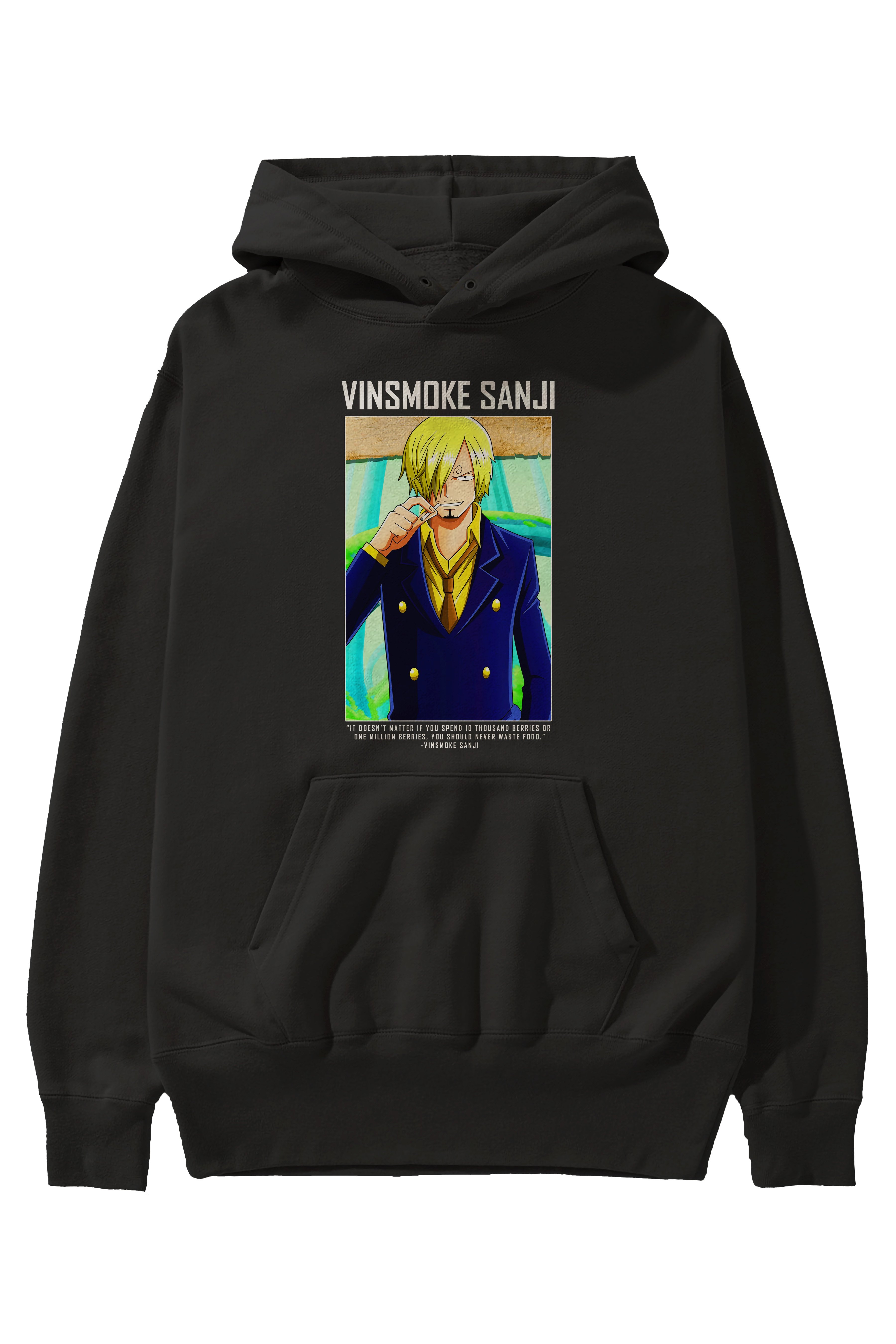 Sanji 2 Anime Ön Baskılı Hoodie Oversize Kapüşonlu Sweatshirt Erkek Kadın Unisex