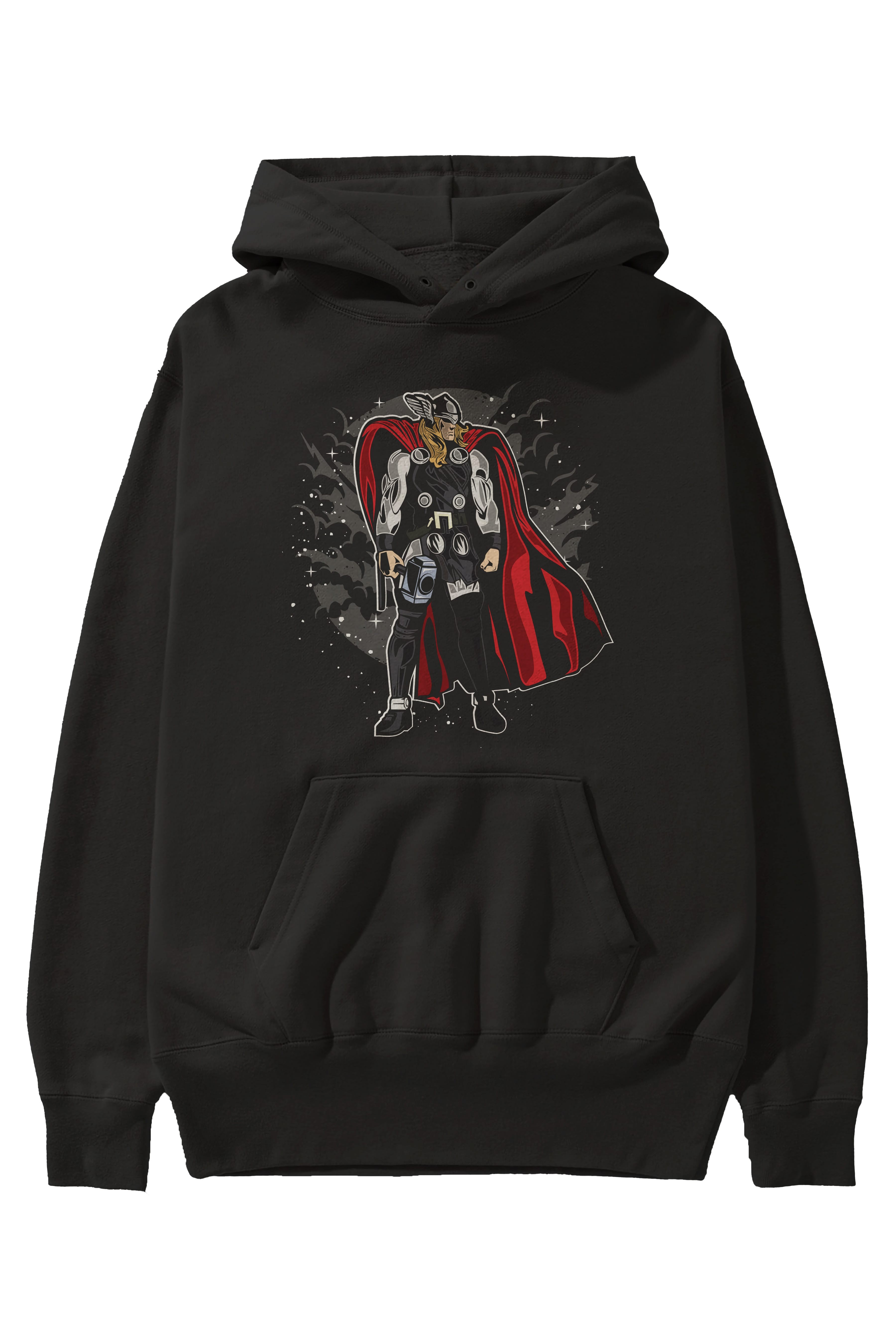 Thor Ön Baskılı Hoodie Oversize Kapüşonlu Sweatshirt Erkek Kadın Unisex