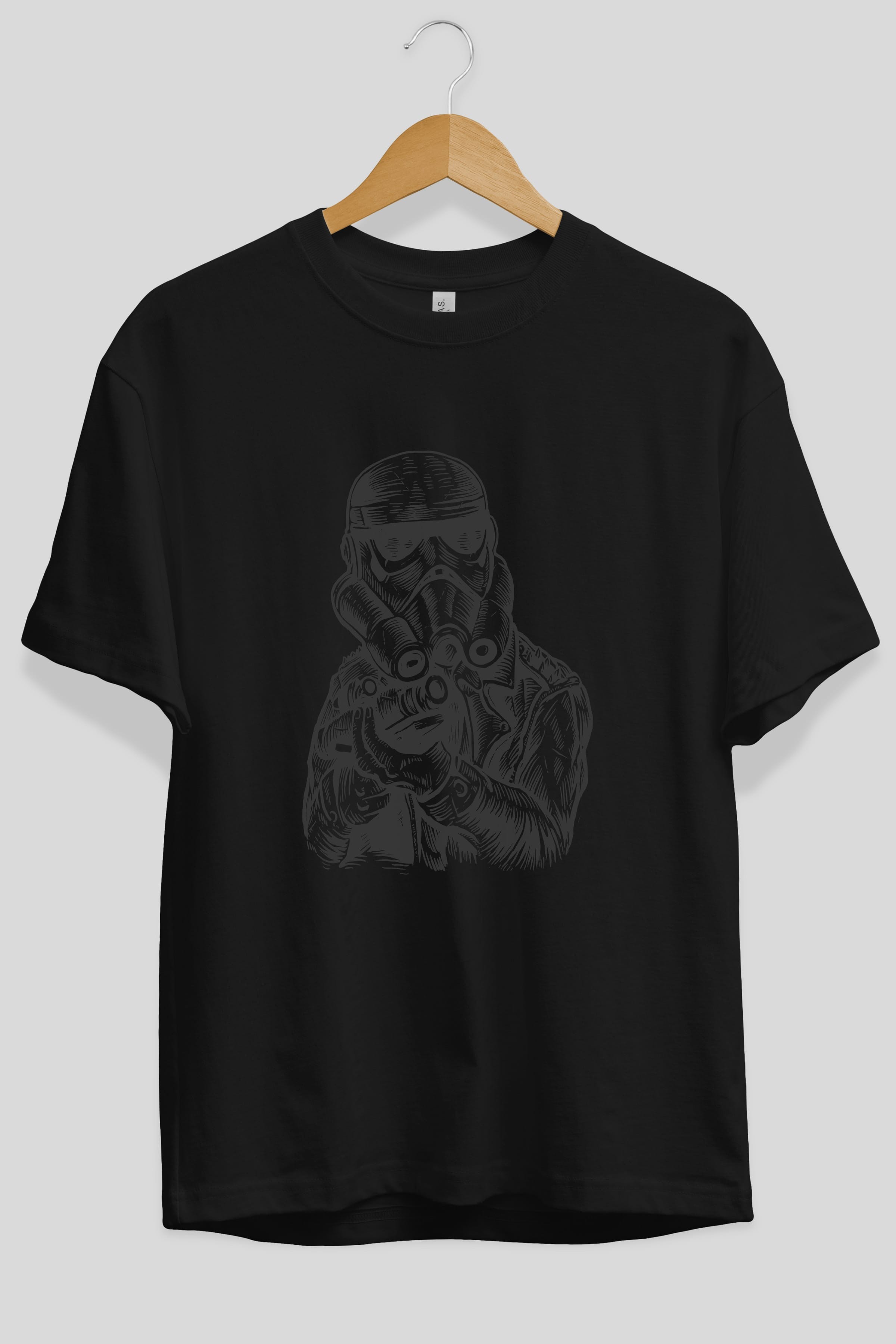Punktrooper Ön Baskılı Oversize t-shirt Erkek Kadın Unisex %100 Pamuk tişort