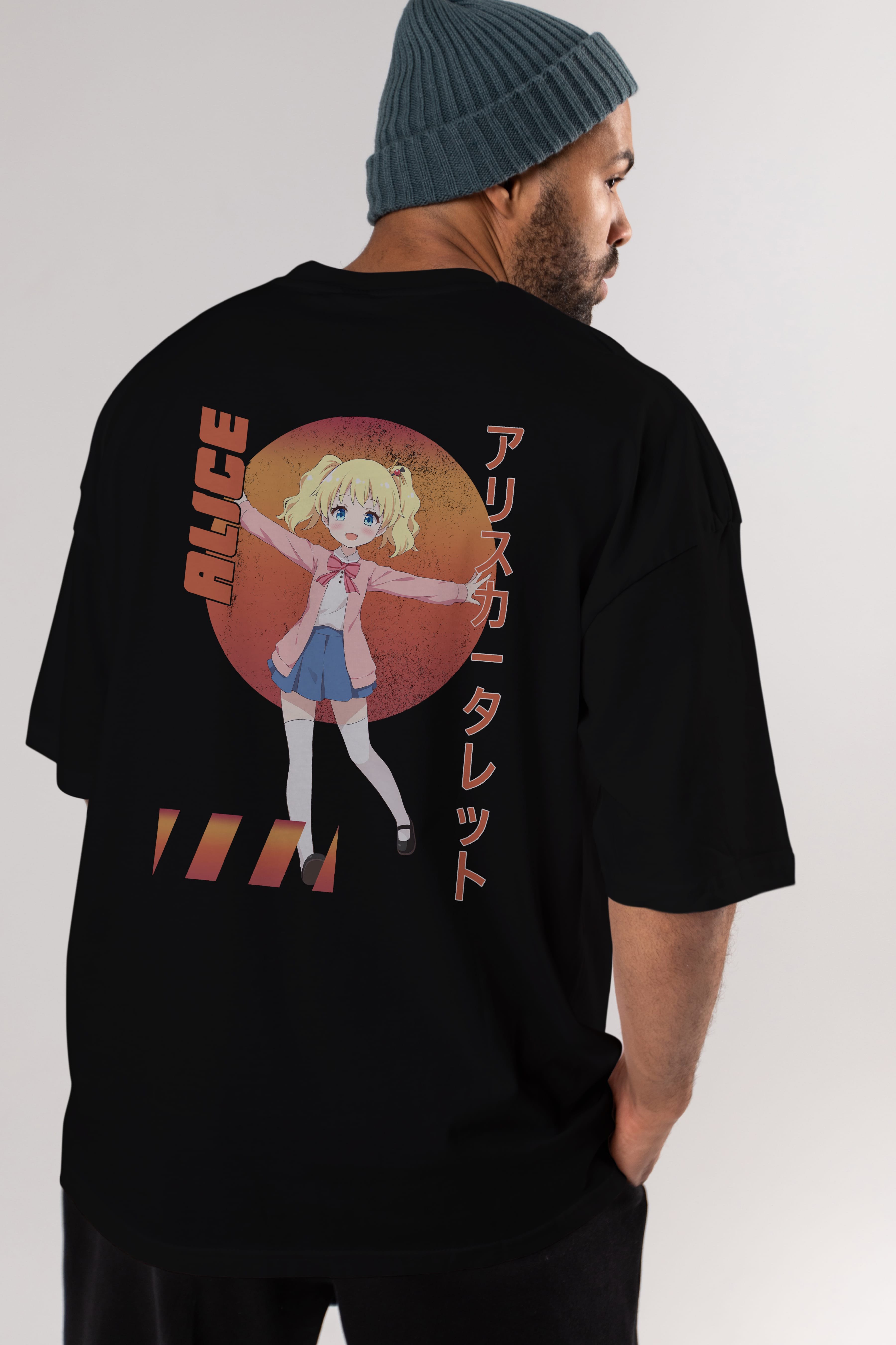 Alice Cartelet 15 Anime Arka Baskılı Oversize t-shirt Erkek Kadın Unisex