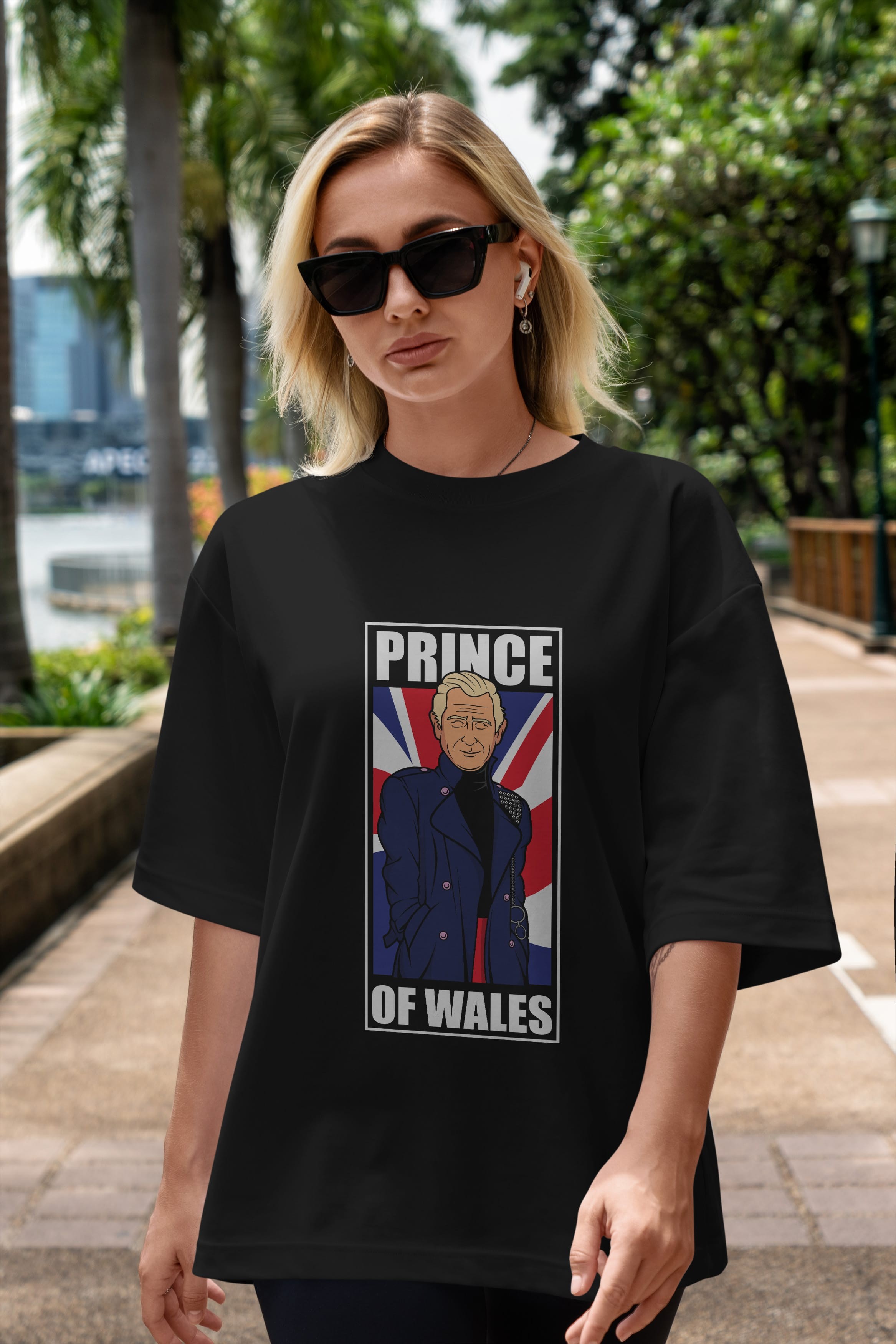 Prince Charles Ön Baskılı Oversize t-shirt Erkek Kadın Unisex %100 Pamuk tişort