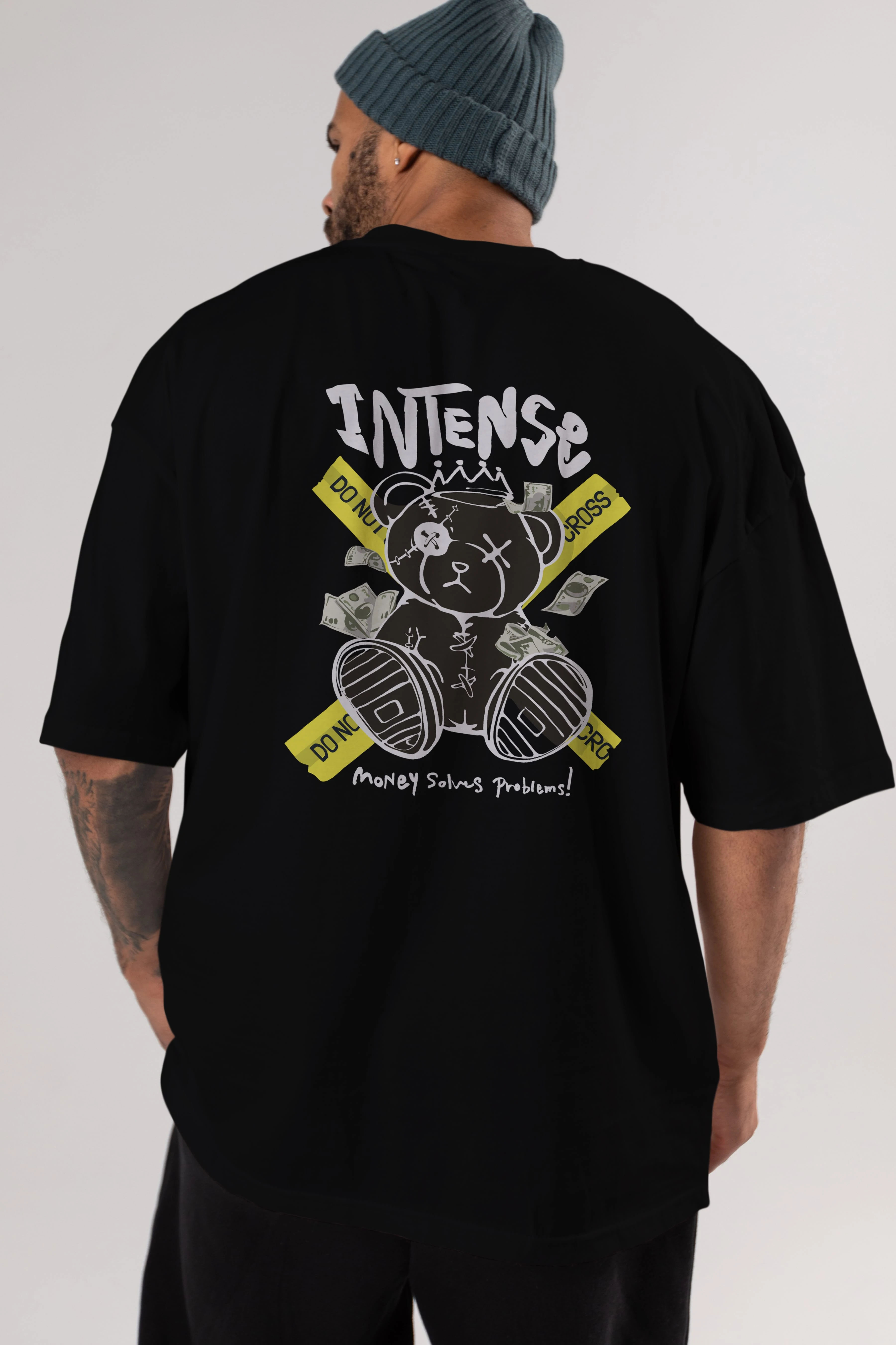 Teddy Bear intense Arka Baskılı Oversize t-shirt Erkek Kadın Unisex