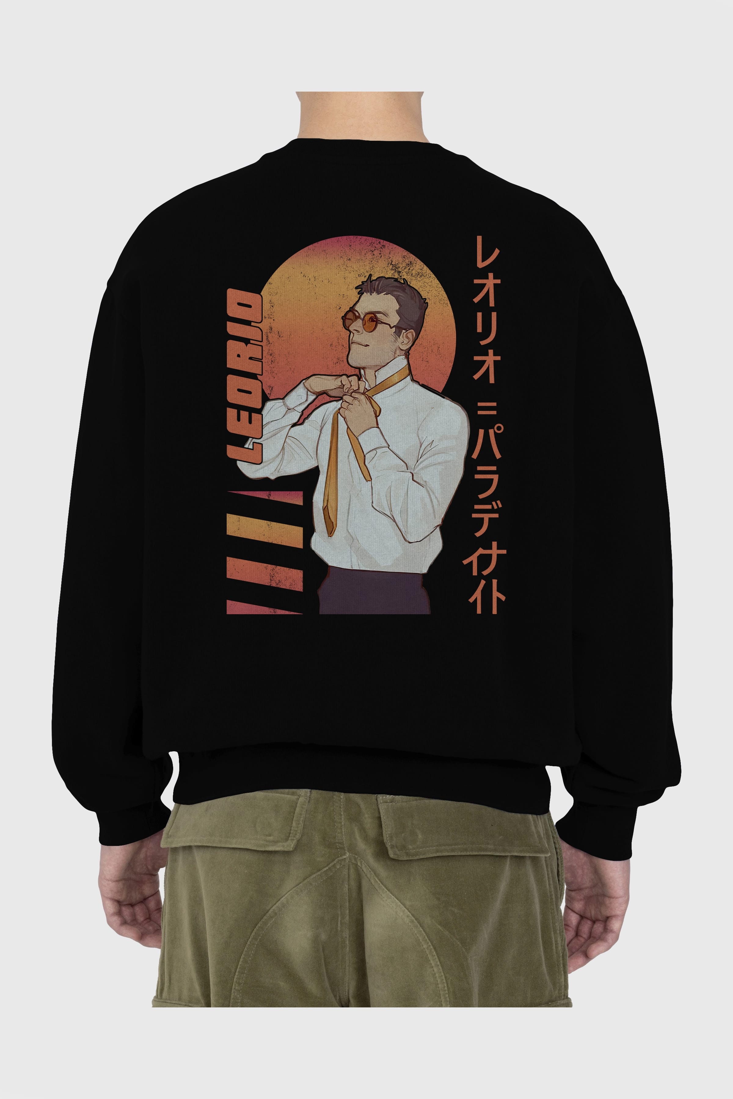Leorio Paladiknight 5 (2) Anime Arka Baskılı Oversize Sweatshirt Erkek Kadın Unisex