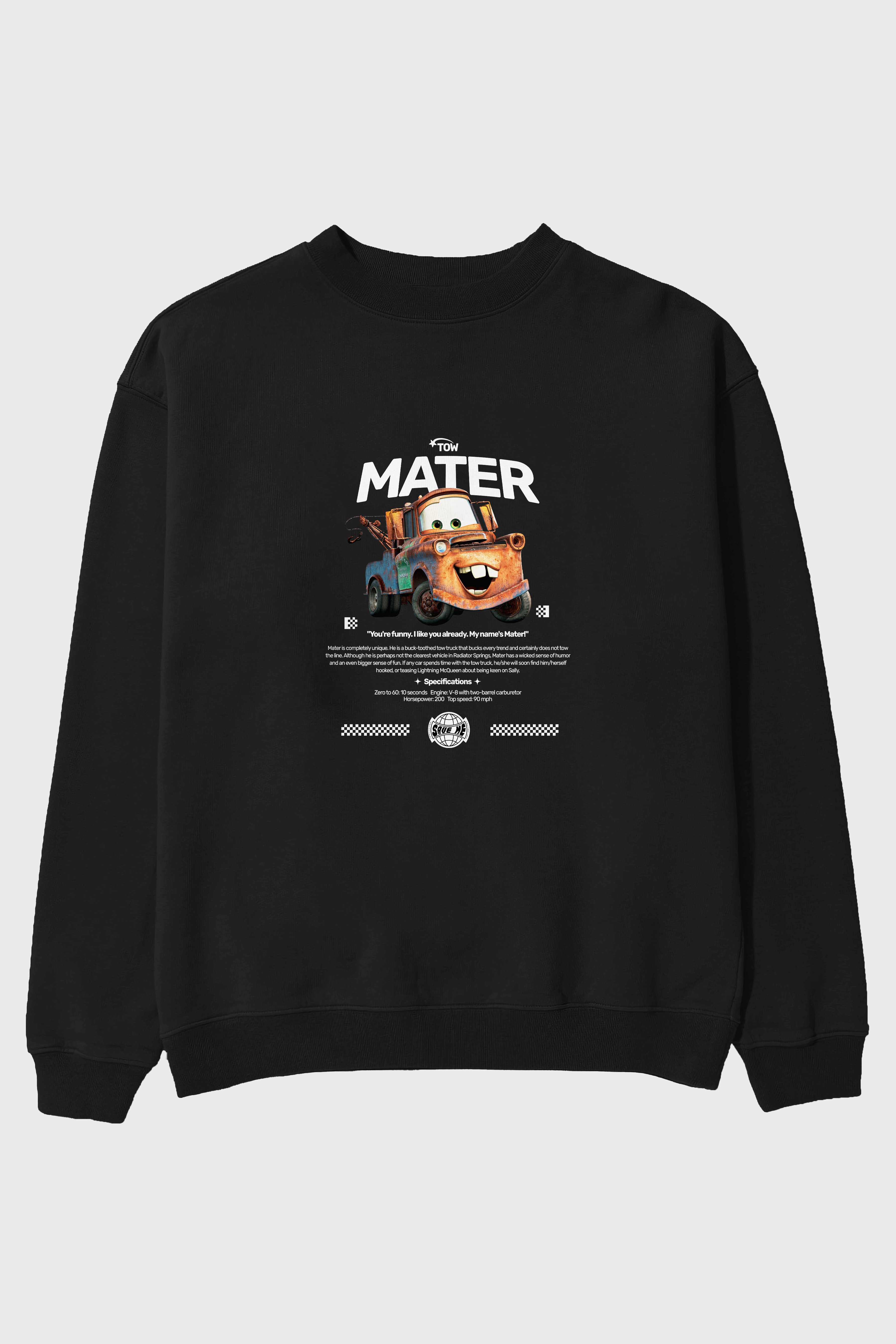 tow mater Ön Baskılı Anime Oversize Sweatshirt Erkek Kadın Unisex