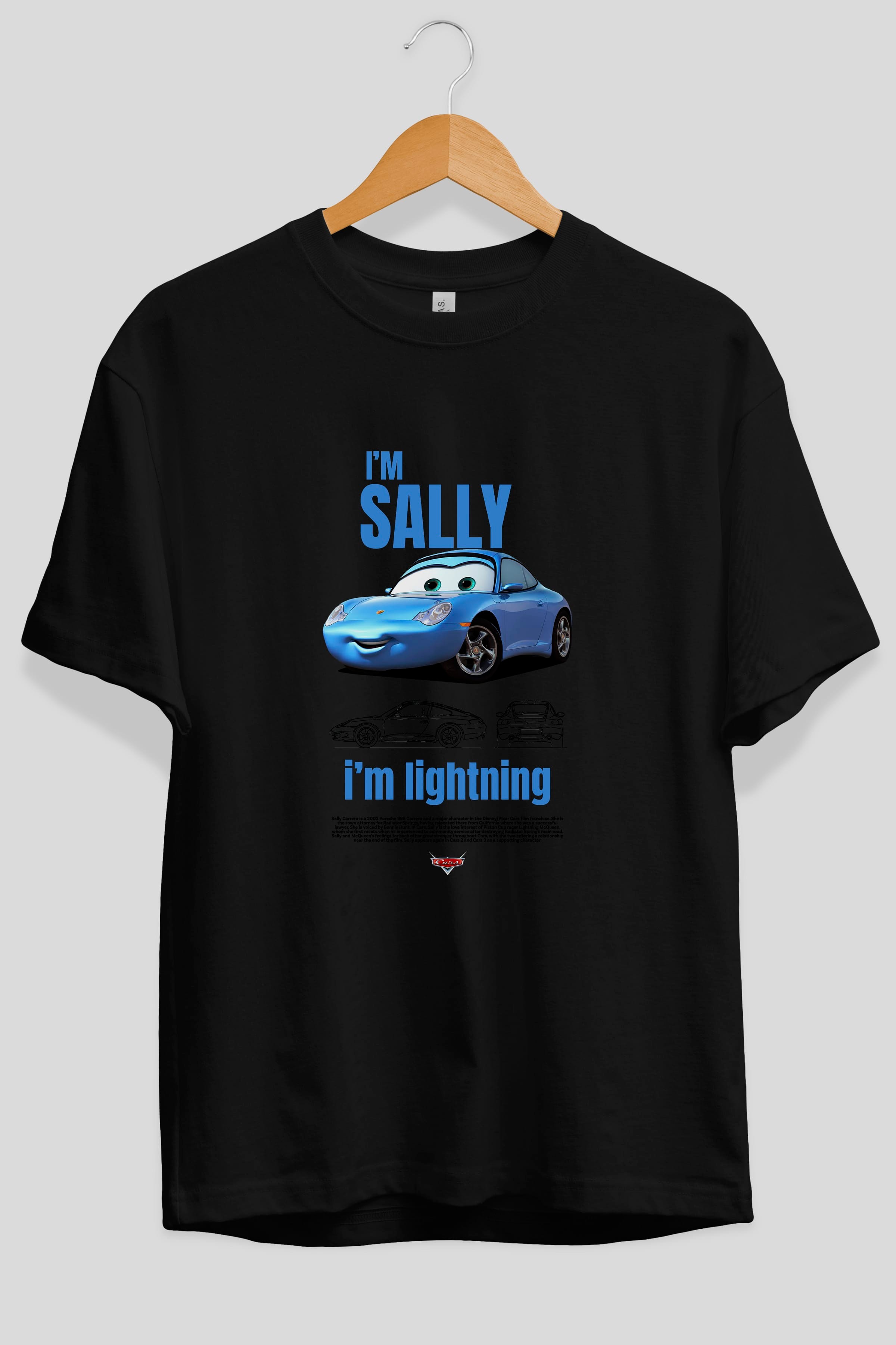 i am SALLY , i am lightning Ön Baskılı Oversize t-shirt Erkek Kadın Unisex %100 Pamuk Bisiklet Yaka tişort