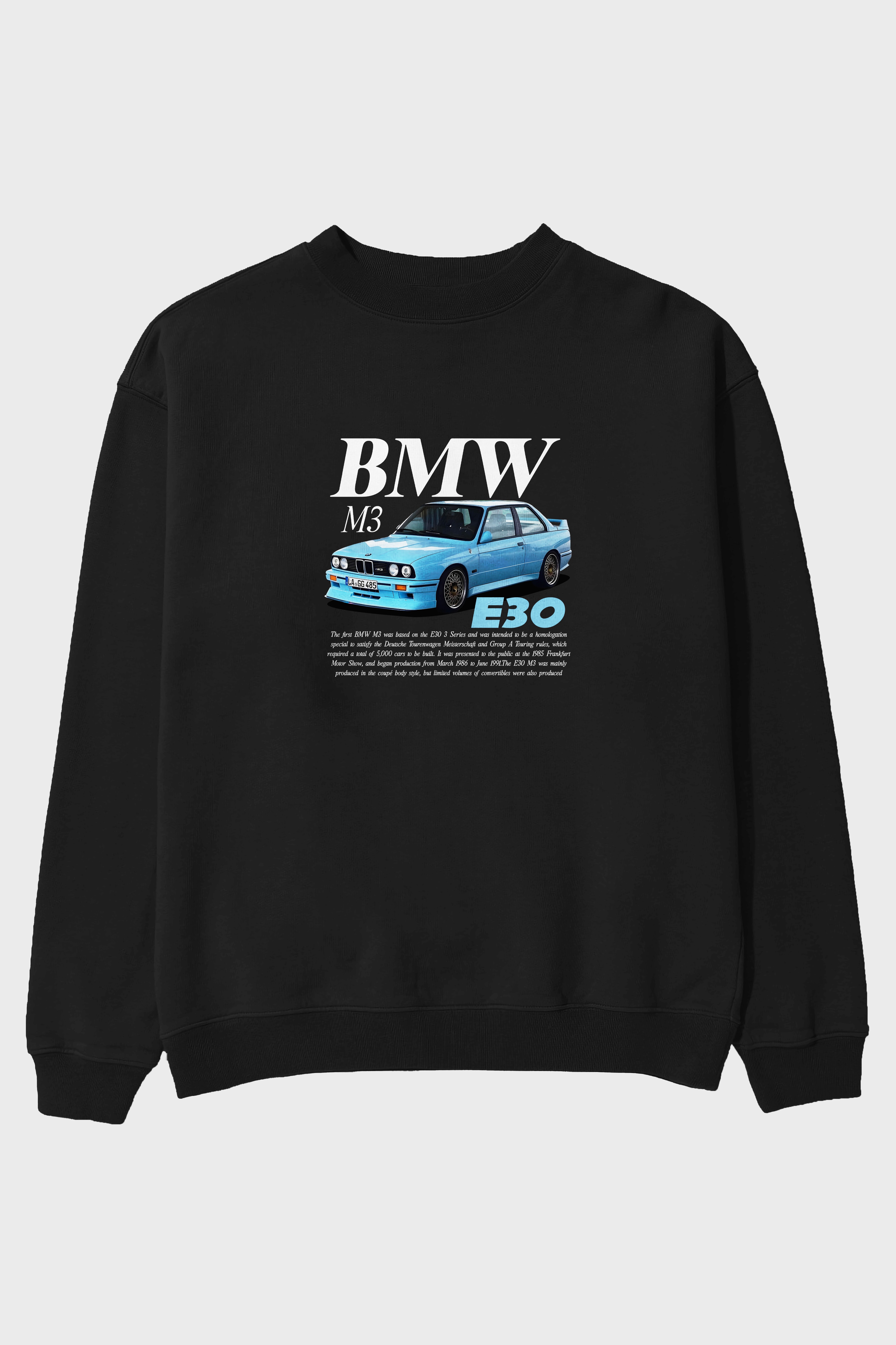 BMW M3 E30 Ön Baskılı Anime Oversize Sweatshirt Erkek Kadın Unisex
