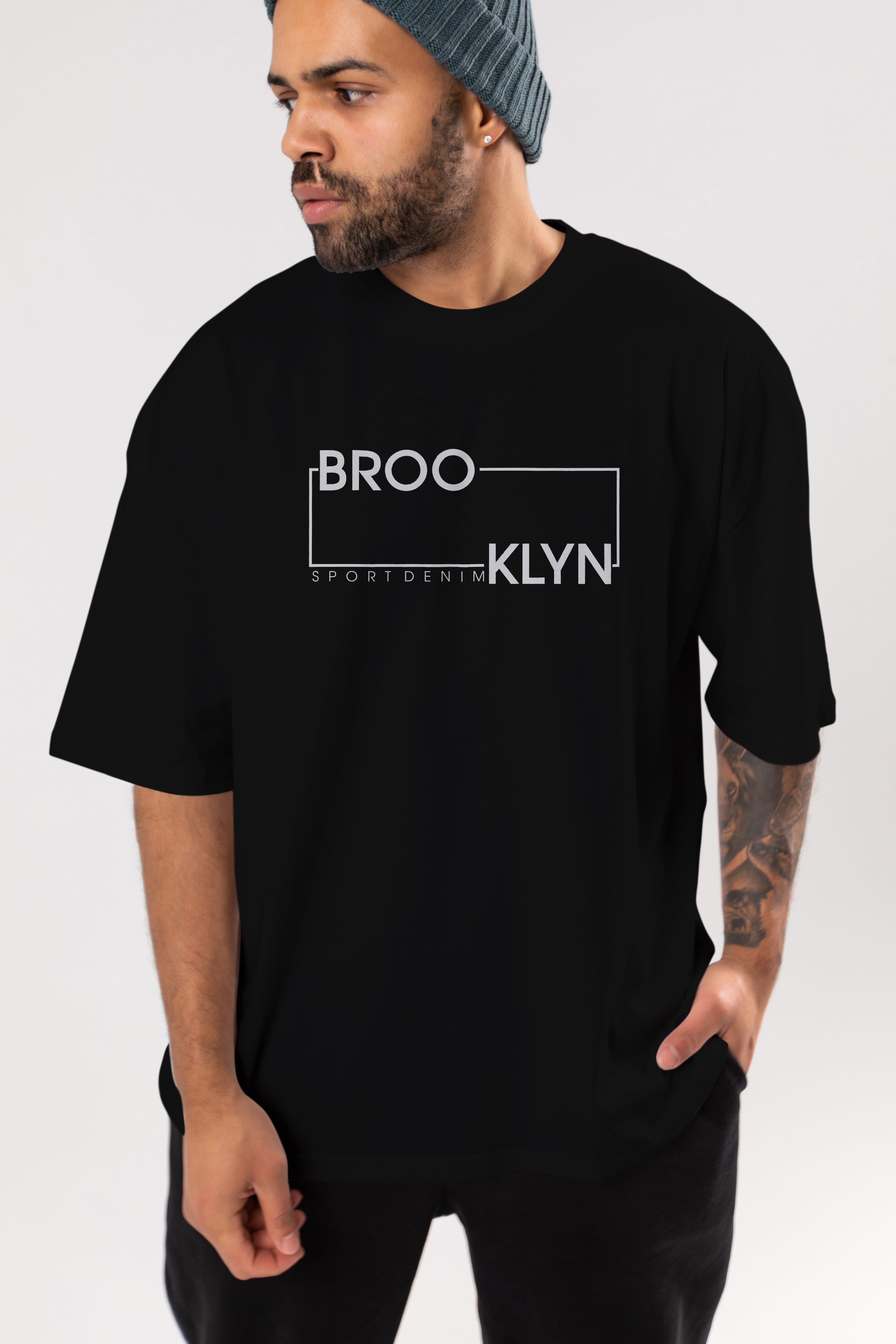 Brooklyn Sport Ön Baskılı Oversize t-shirt Erkek Kadın Unisex