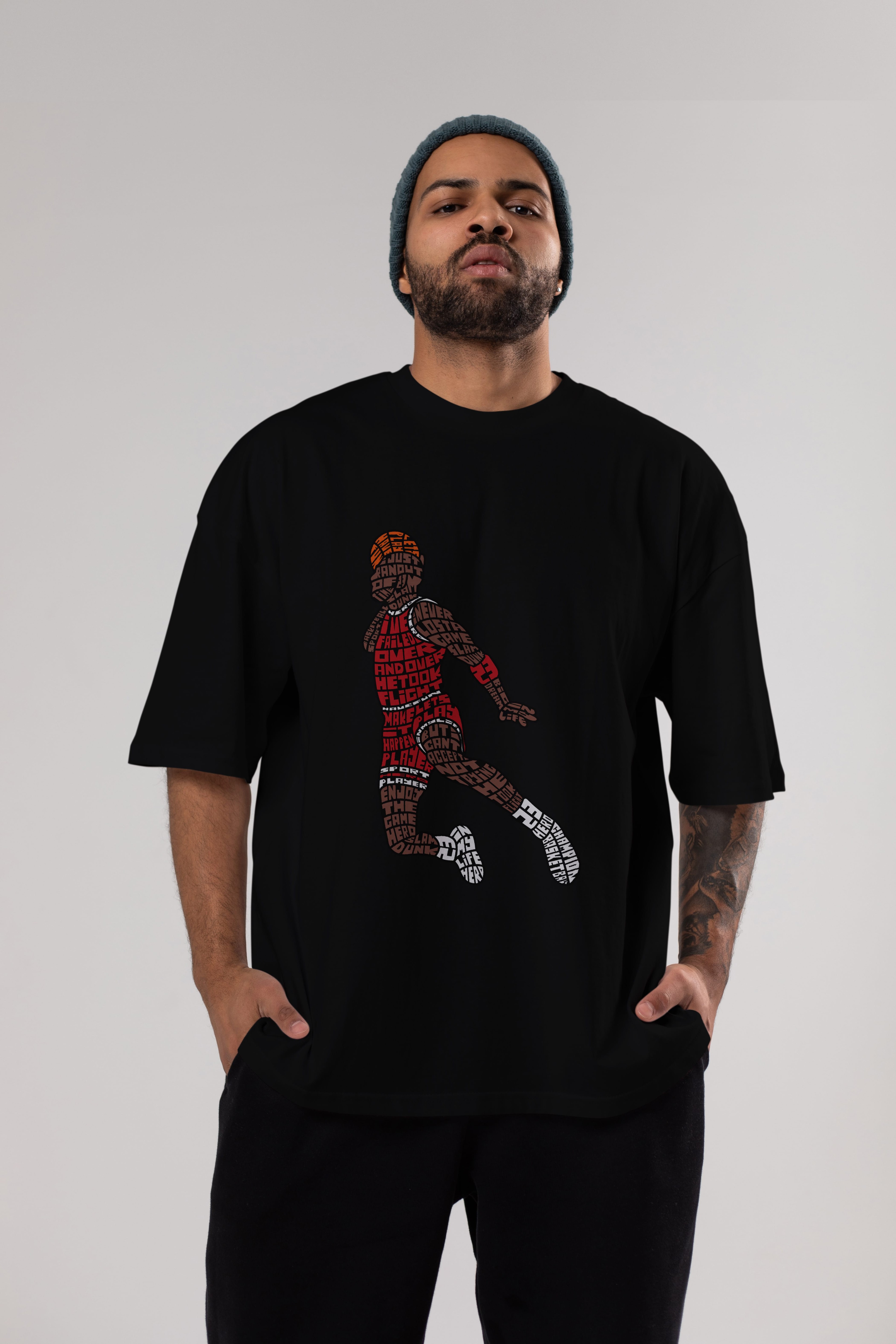 Slamdunk Ön Baskılı Oversize t-shirt %100 pamuk Erkek Kadın Unisex