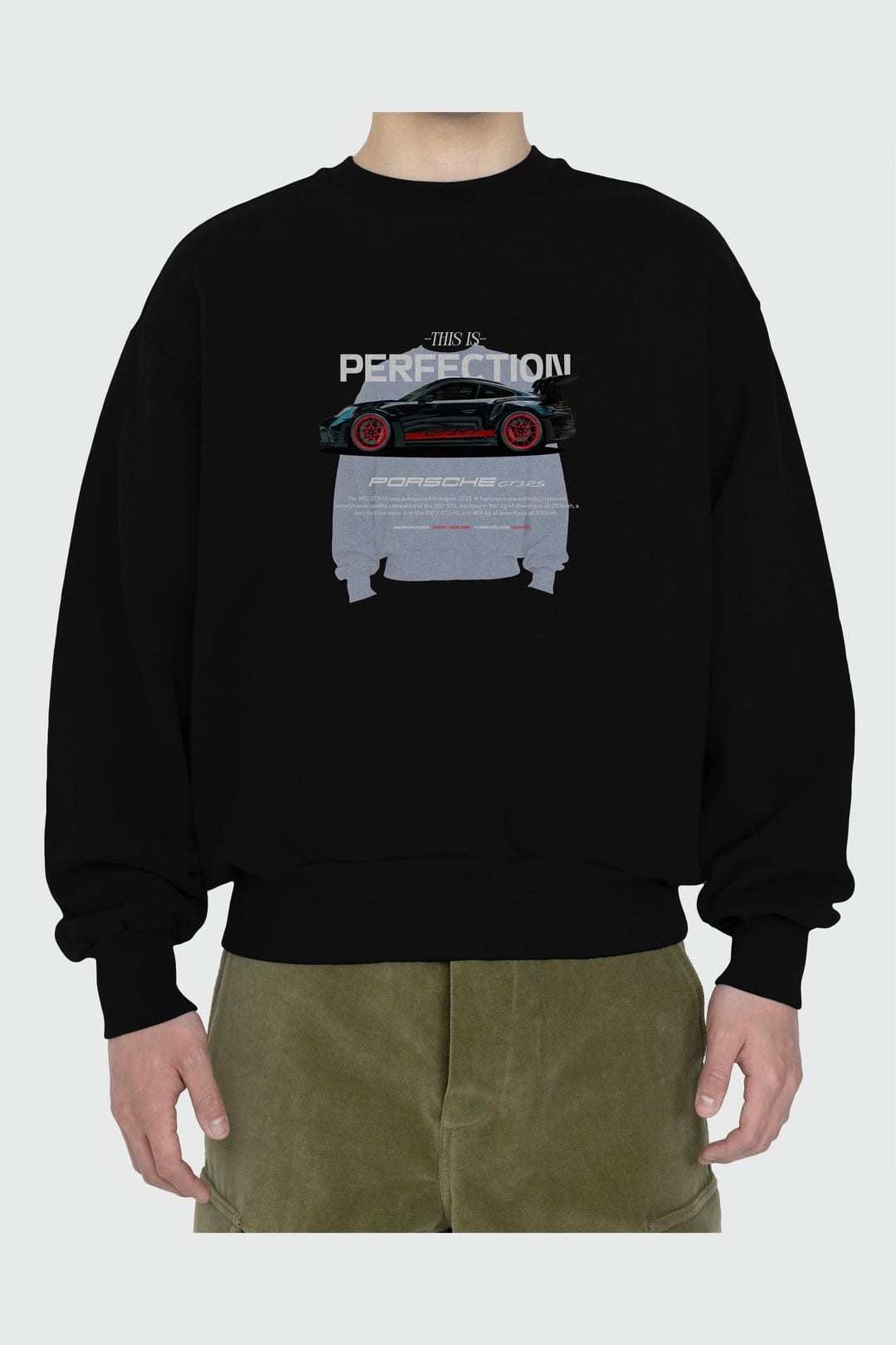 PORSCHE 992 1 Ön Baskılı Anime Oversize Sweatshirt Erkek Kadın Unisex