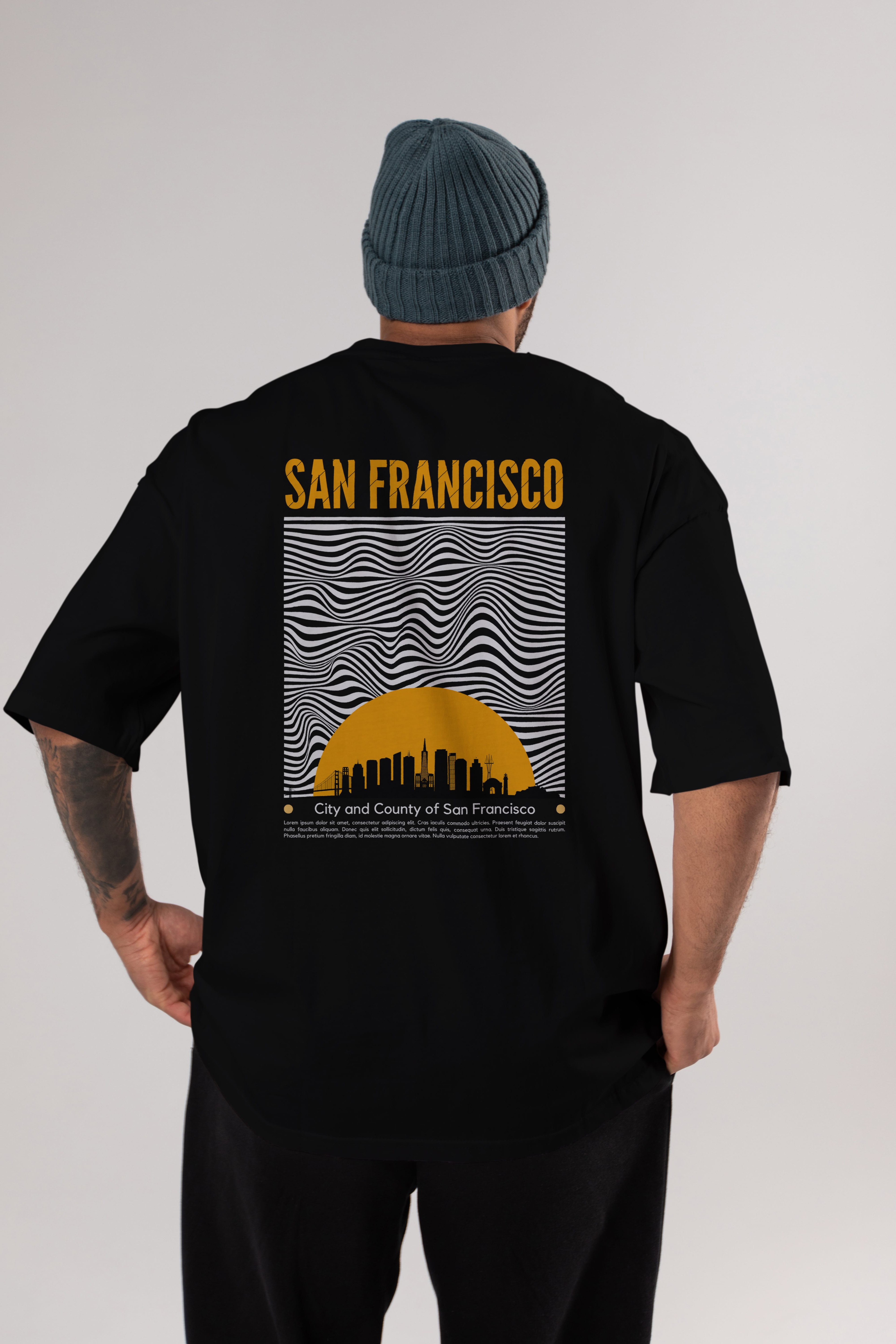 San Francisco Yazılı Arka Baskılı Oversize t-shirt Erkek Kadın Unisex