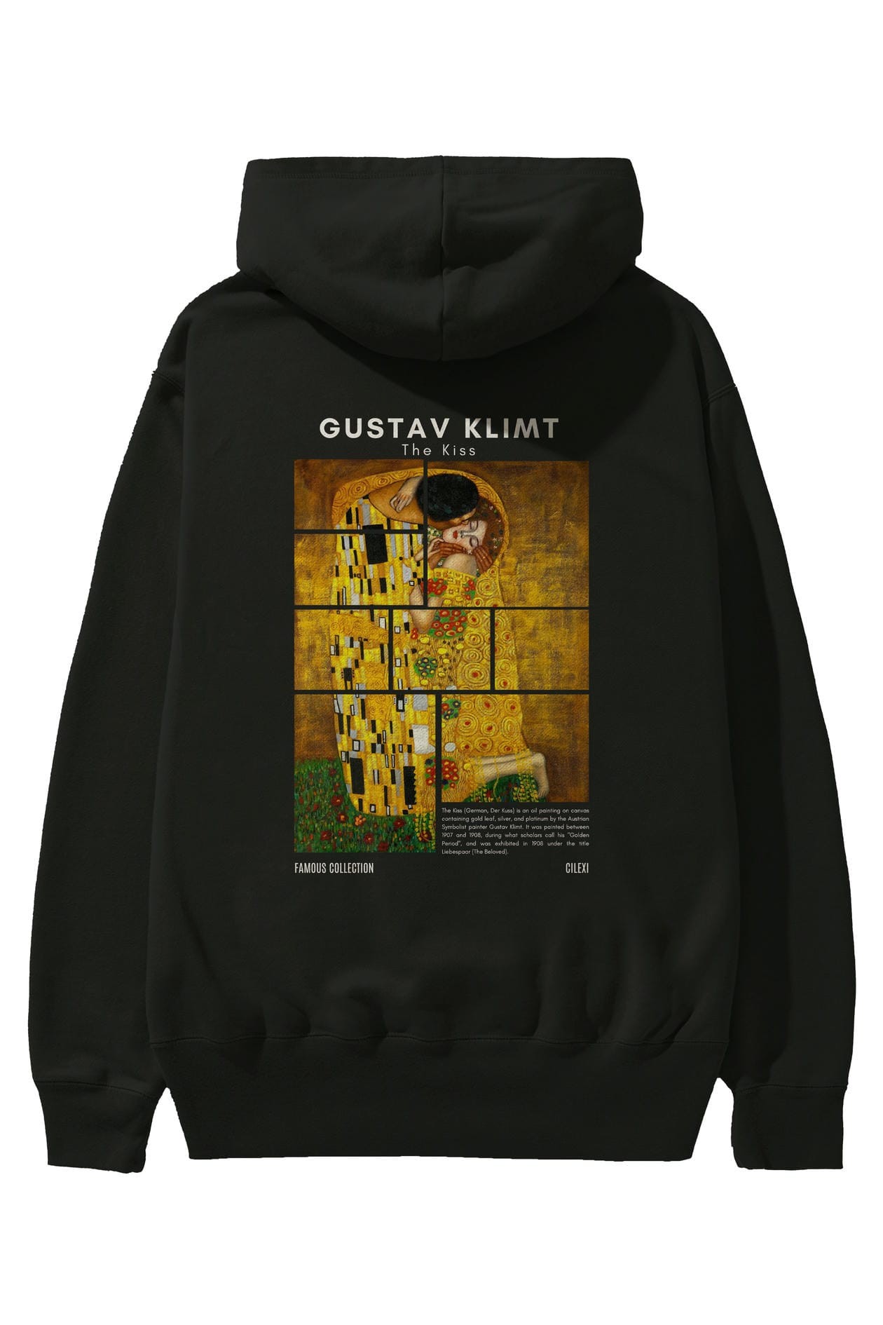 Gustav Klimt The Kiss Arka Baskılı Hoodie Oversize Kapüşonlu Sweatshirt Erkek Kadın