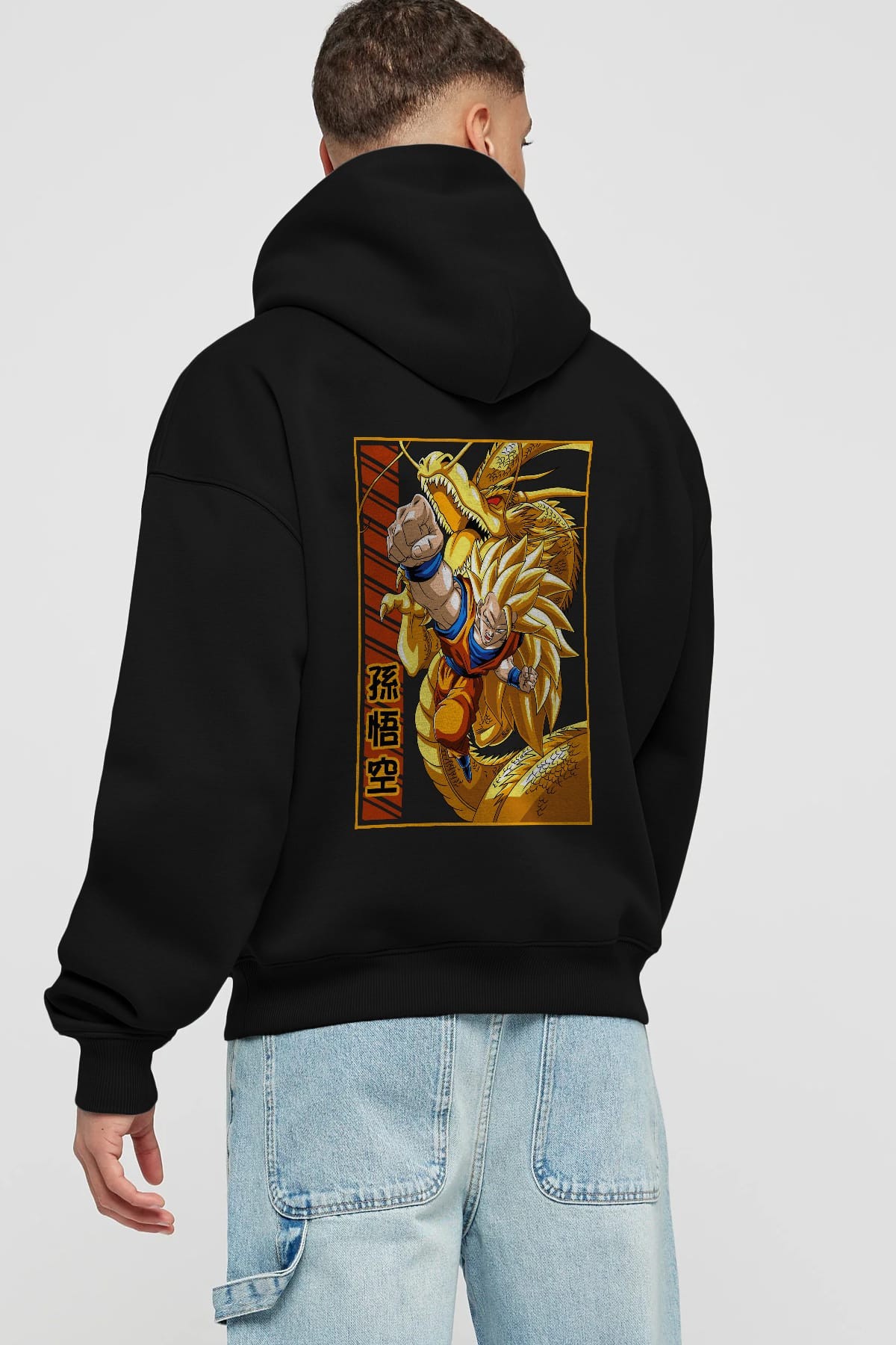 DragonBall Goku Anime Arka Baskılı Hoodie Oversize Kapüşonlu Sweatshirt Erkek Kadın Unisex