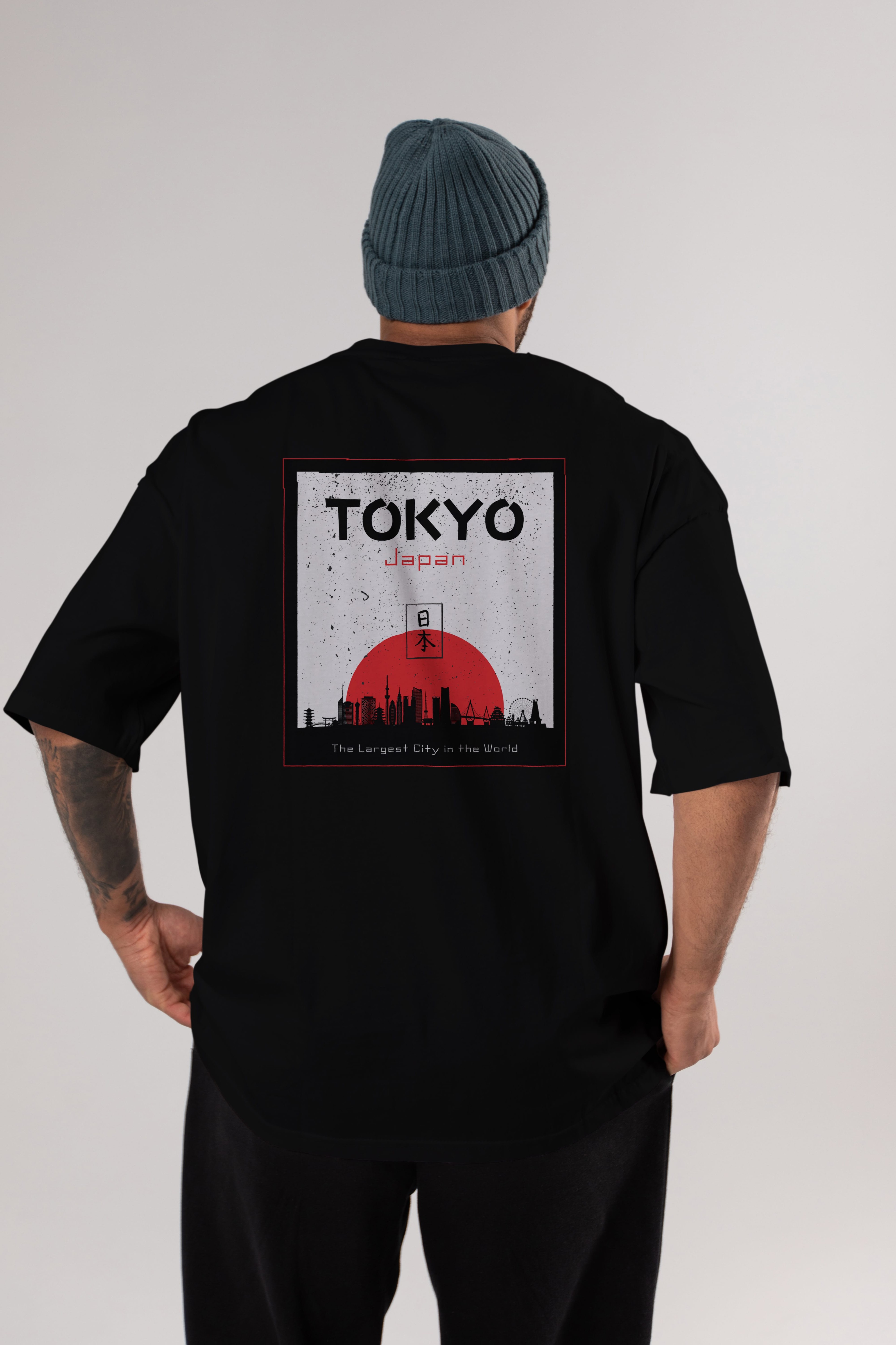 Tokyo Japan Yazılı Arka Baskılı Oversize t-shirt Erkek Kadın Unisex