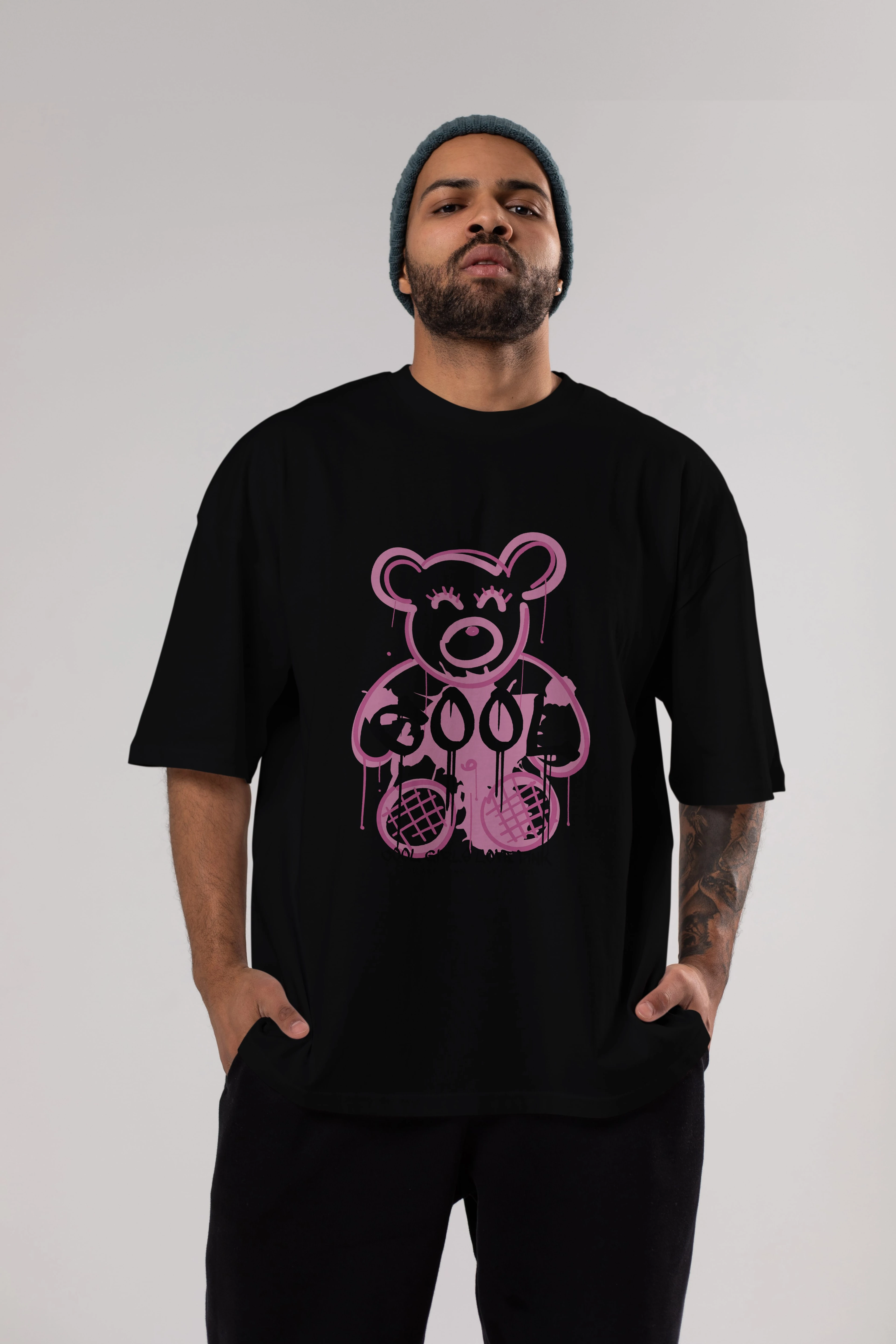 Cool Bear Ön Baskılı Oversize t-shirt Erkek Kadın Unisex