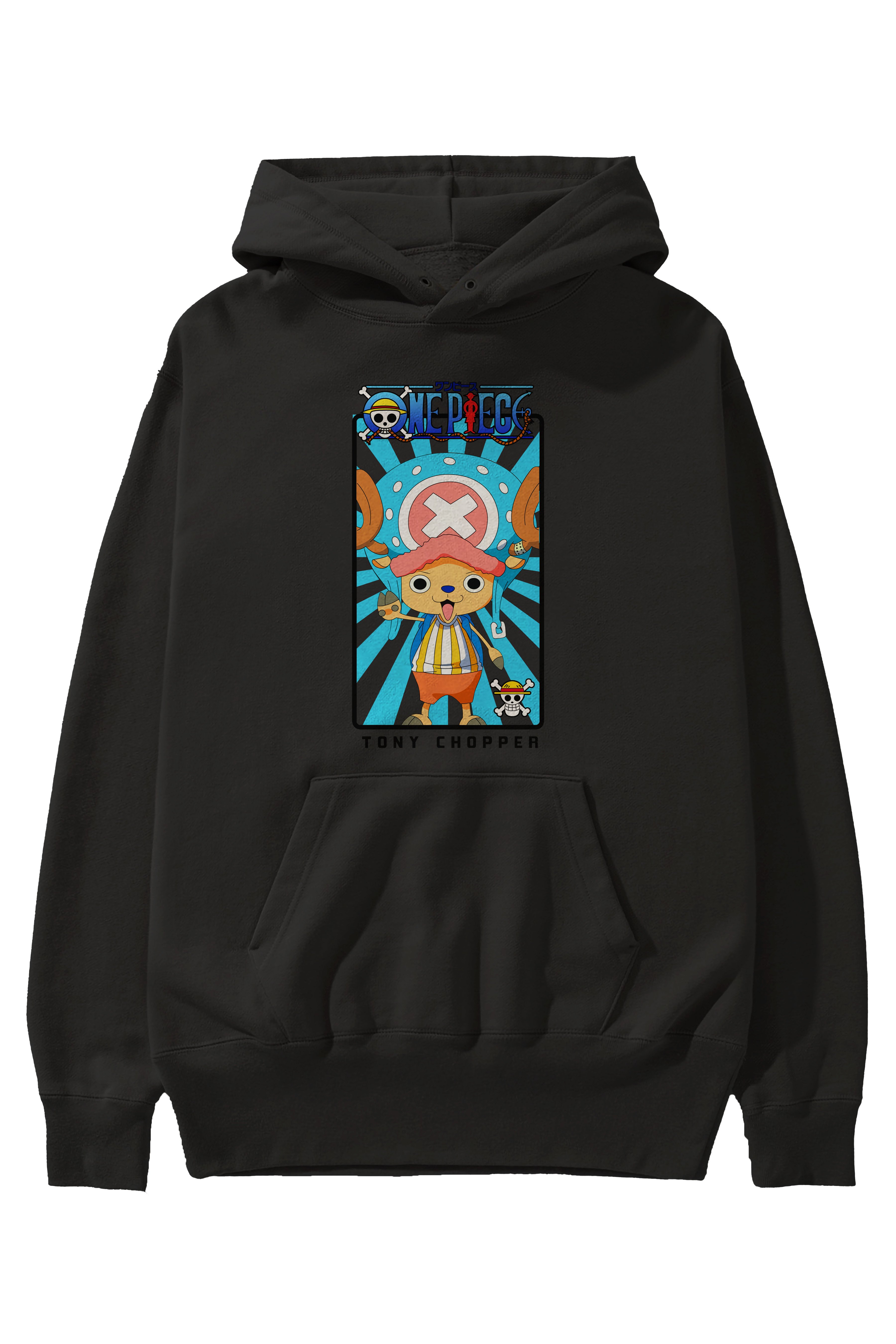 Chopper Anime Ön Baskılı Hoodie Oversize Kapüşonlu Sweatshirt Erkek Kadın Unisex