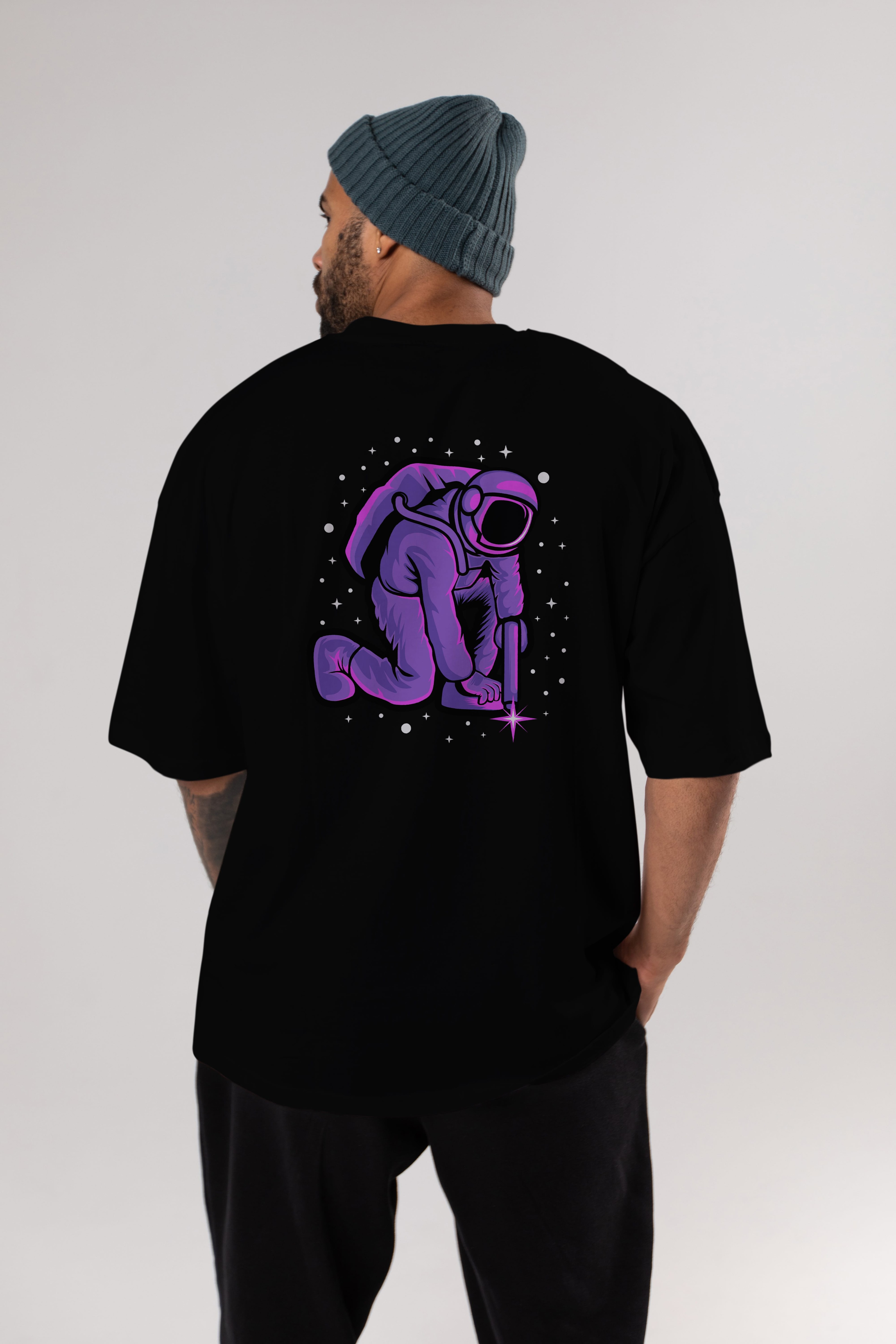 Welding in Space Arka Baskılı Oversize t-shirt Erkek Kadın Unisex