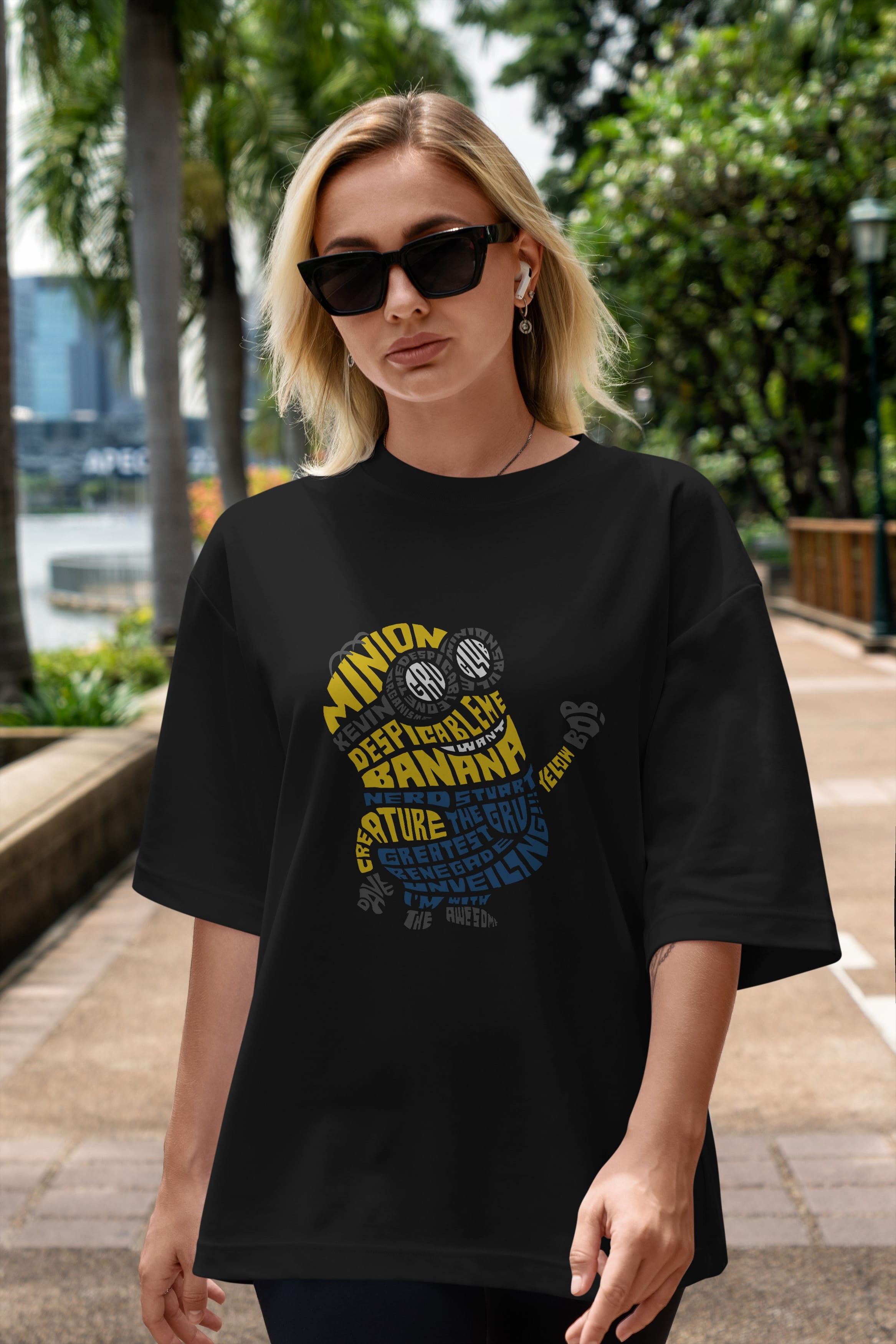 Minion Ön Baskılı Oversize t-shirt %100 pamuk Erkek Kadın Unisex