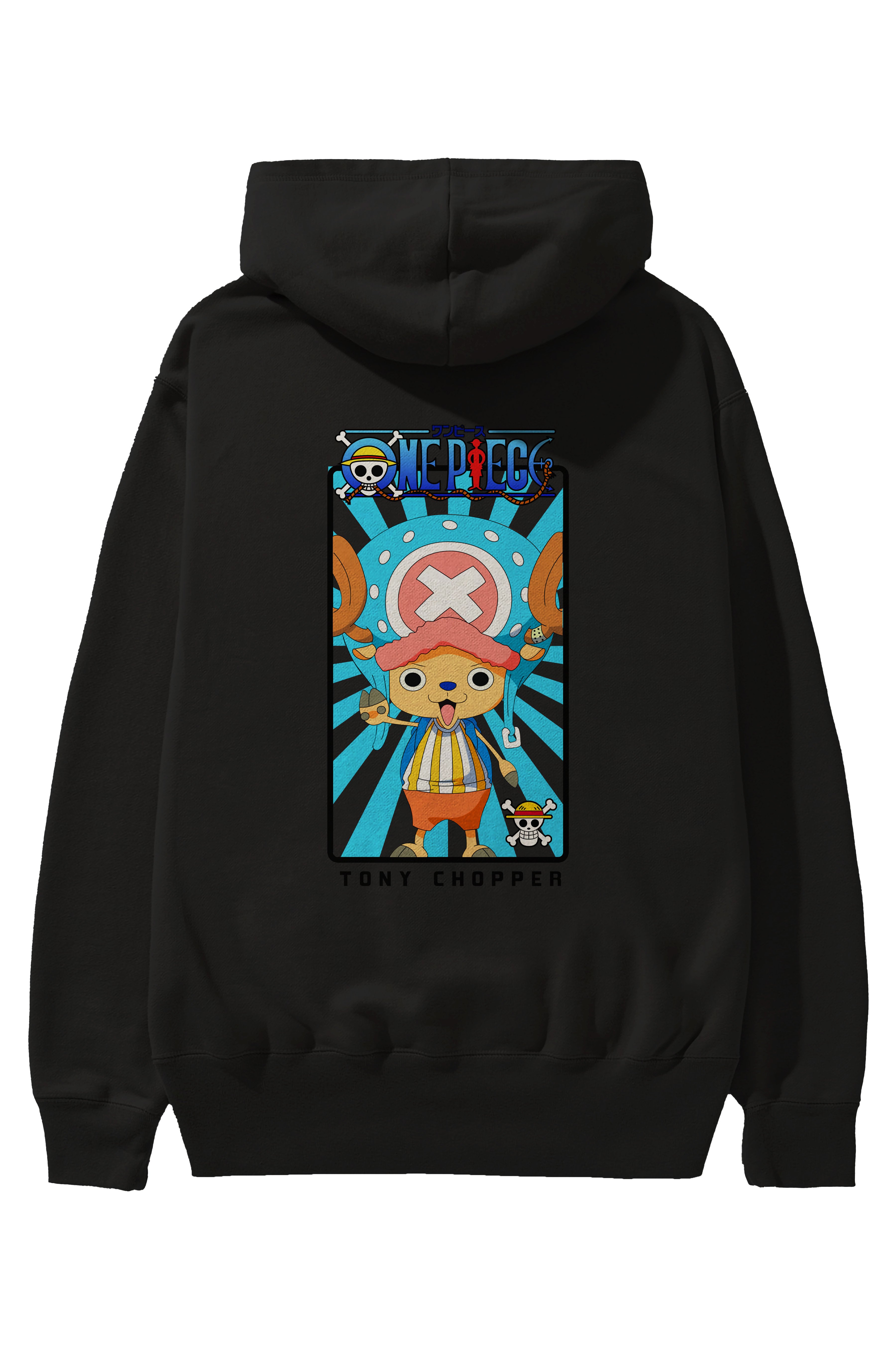 Chopper Anime Arka Baskılı Hoodie Oversize Kapüşonlu Sweatshirt Erkek Kadın Unisex